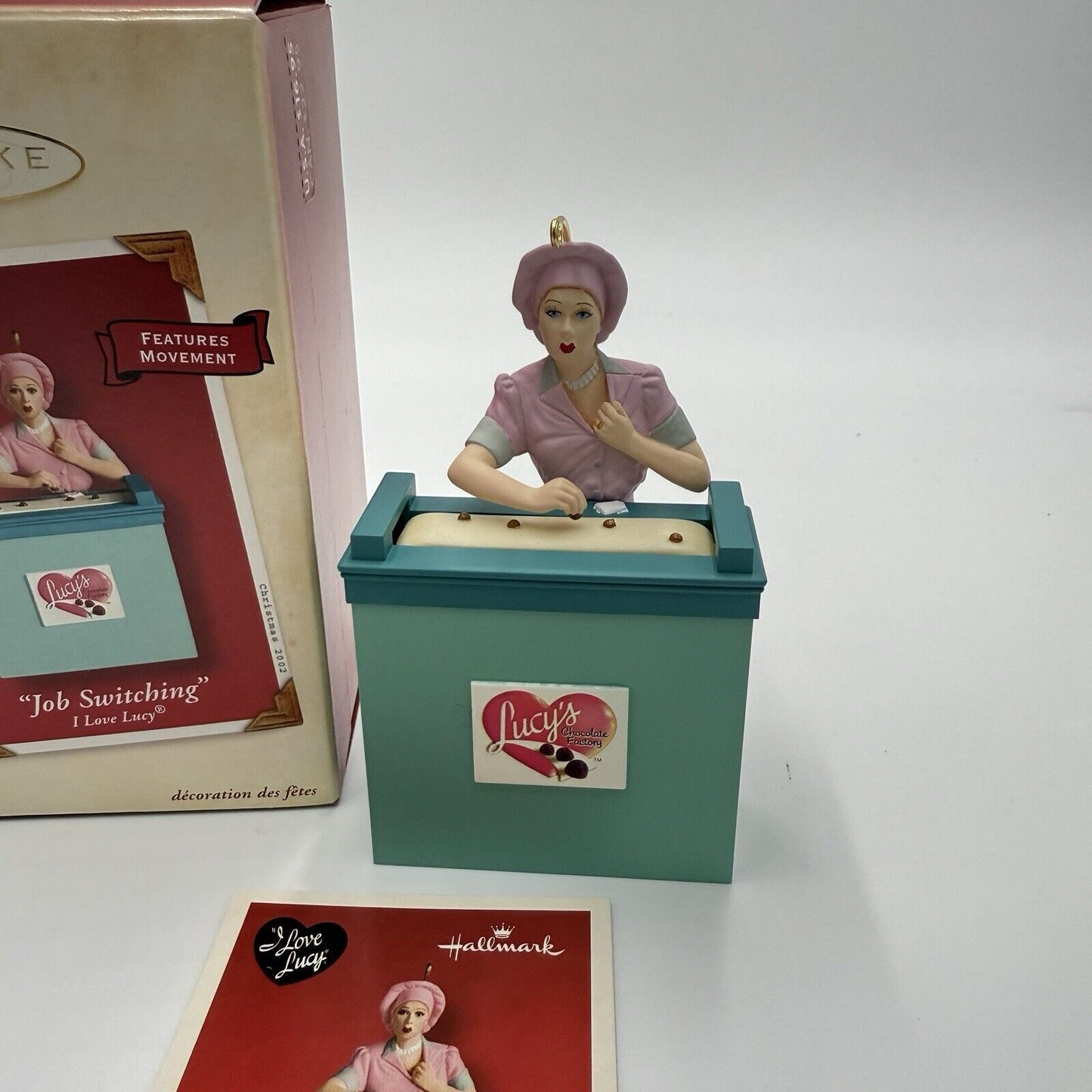Hallmark Keepsake 2002 Job Switching, I Love Lucy Features Movement Ornament