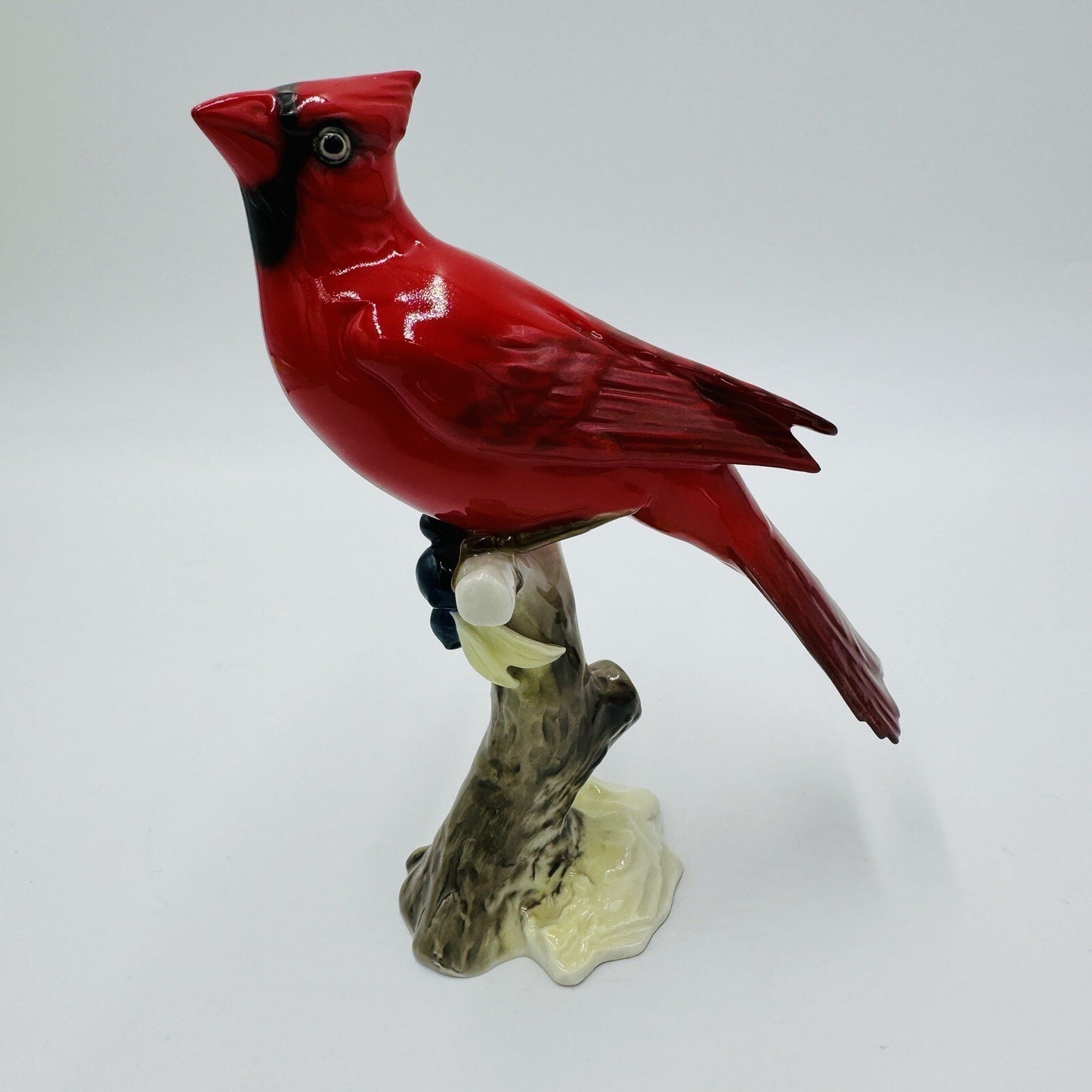Hutschenreuther Kunstabteilung Cardinal Bird Figurine Porcelain Germany Red Vtg