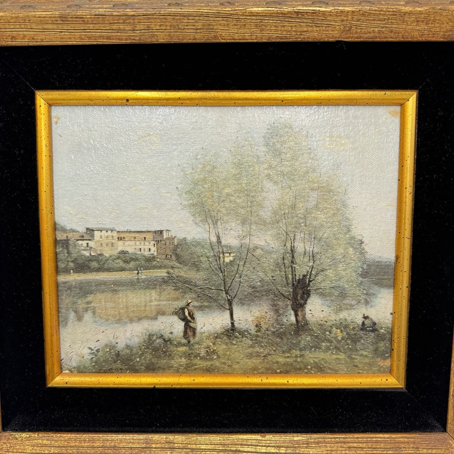 COROT 19th Century French Original Animated Landscape Oil Painted On Canvas