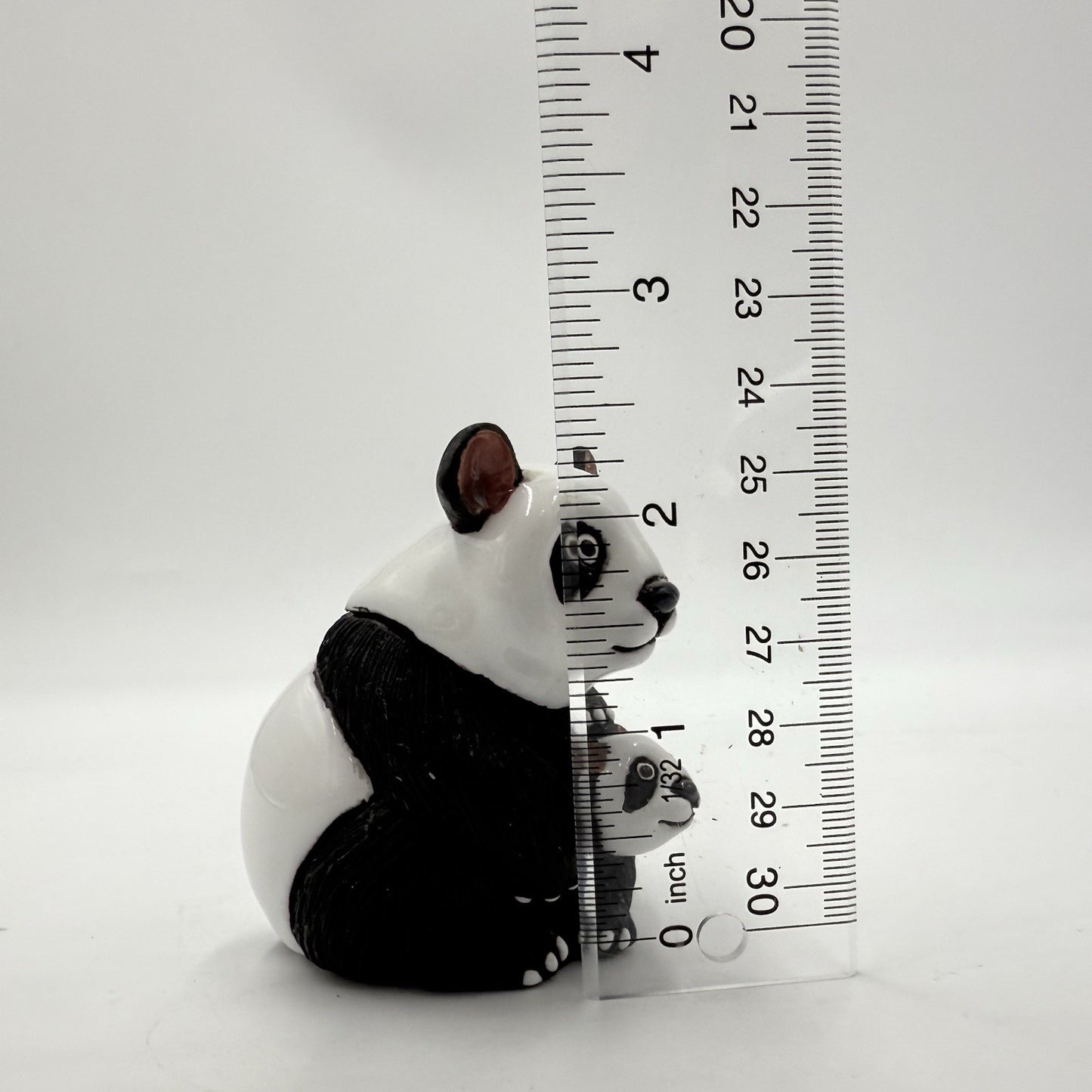 Vintage LEPS Peru Pottery Rinconada Panda Mama Bear & Cub Figurine