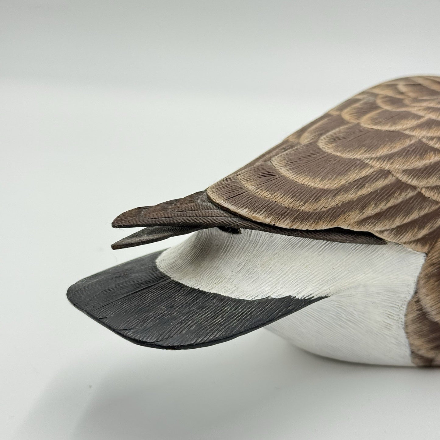 Vintage Folk Art Signed Jeffrey J. Eby Carved Wooden Goose Decoy 6”x12” Painted