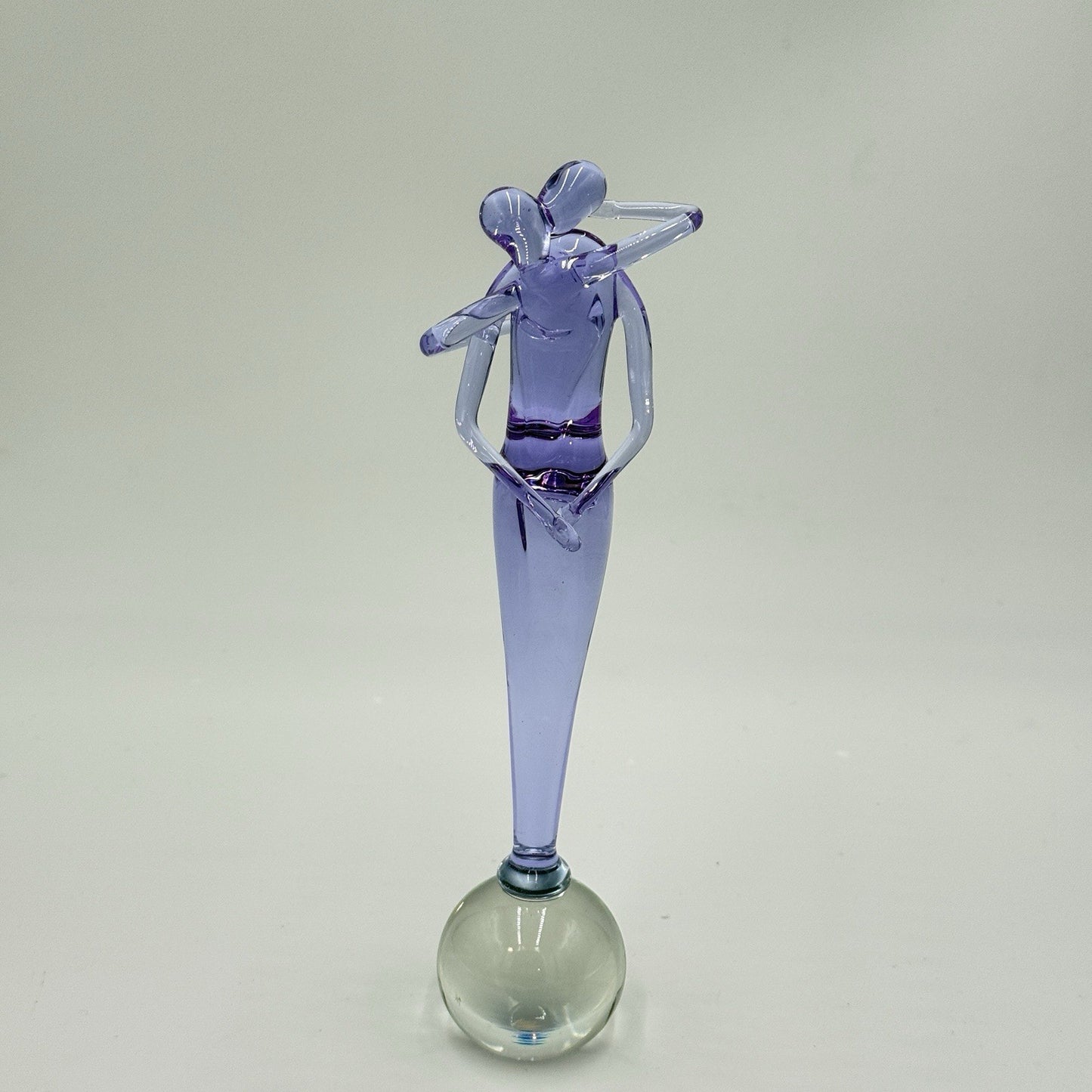 Murano Art Glass Italy BUCELLA CRISTALLI THE EMBRACE Sculpture 9” Purple