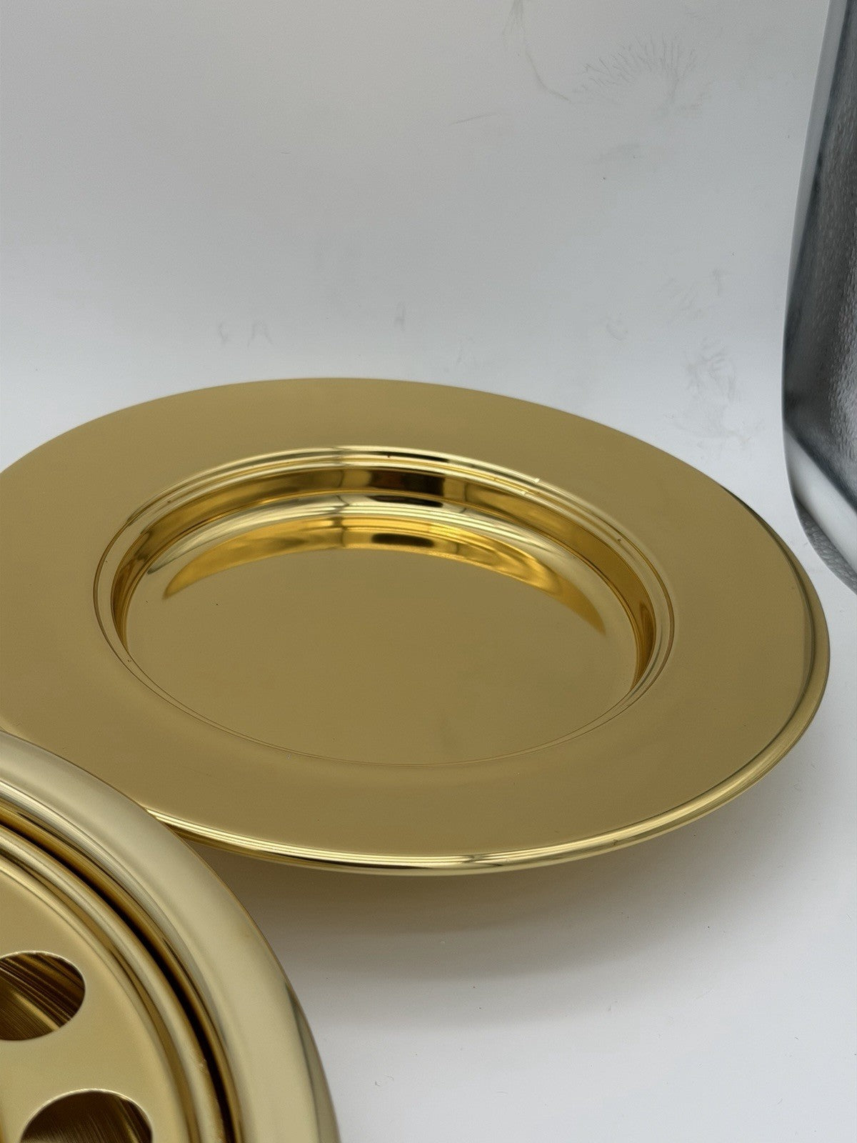 Artistic Communion Cup Tray &2 Bread Trays GOLDTONE Brass Holds 40 Set 4 PCs