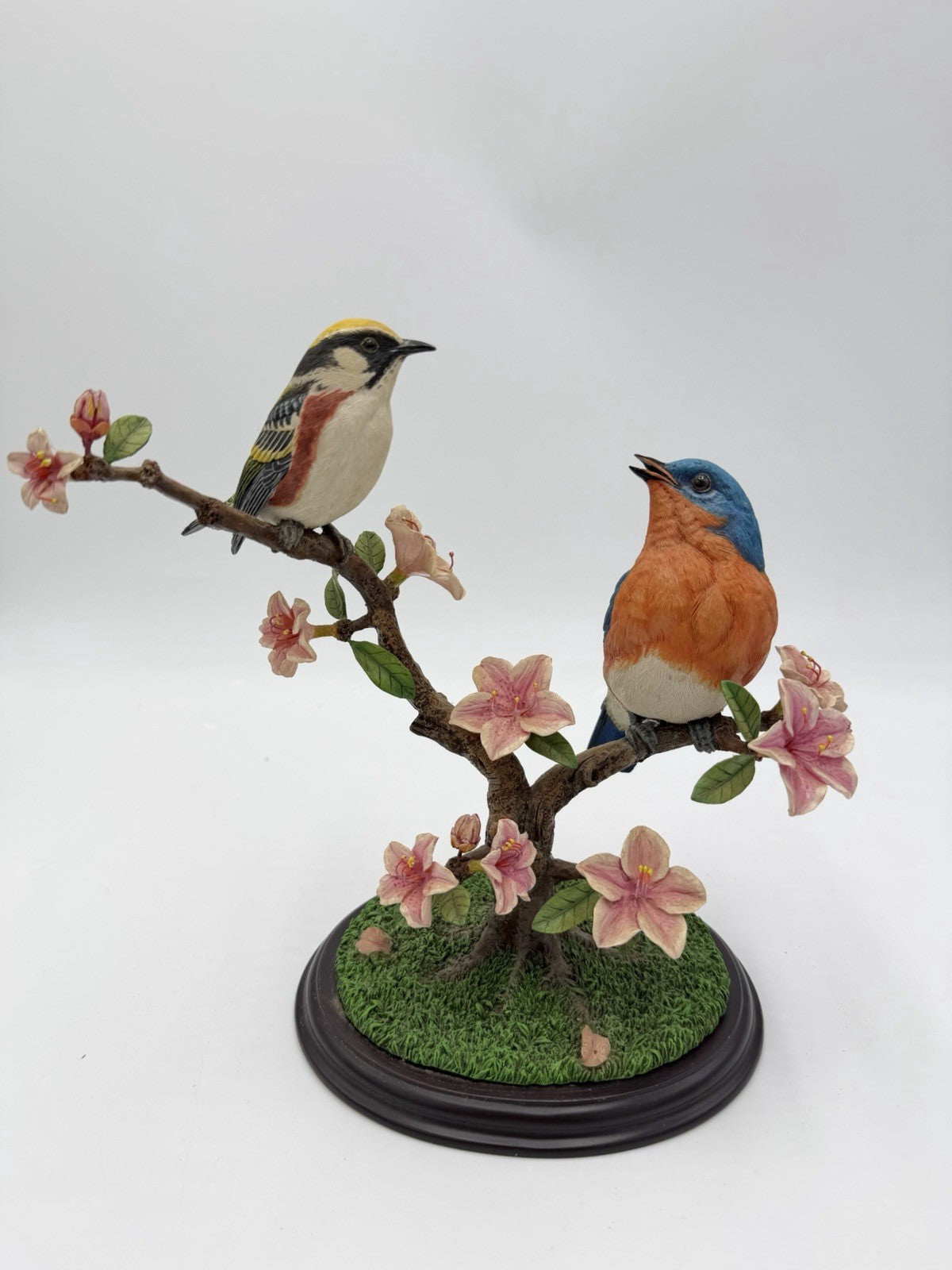 Rare Danbury Mint Spring Greetings Blue And Yellow Birds By Bob Guge Figurine