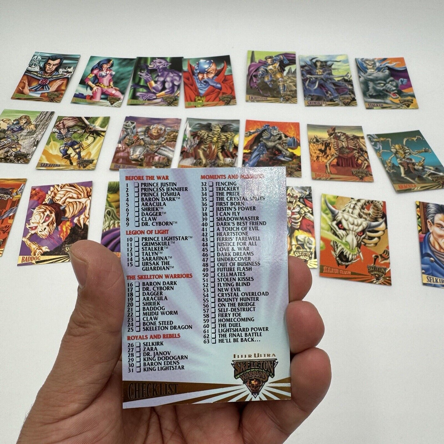 1995 Fleer Ultra SKELETON WARRIORS 100 Card Set Vintage Landmark Entertainment