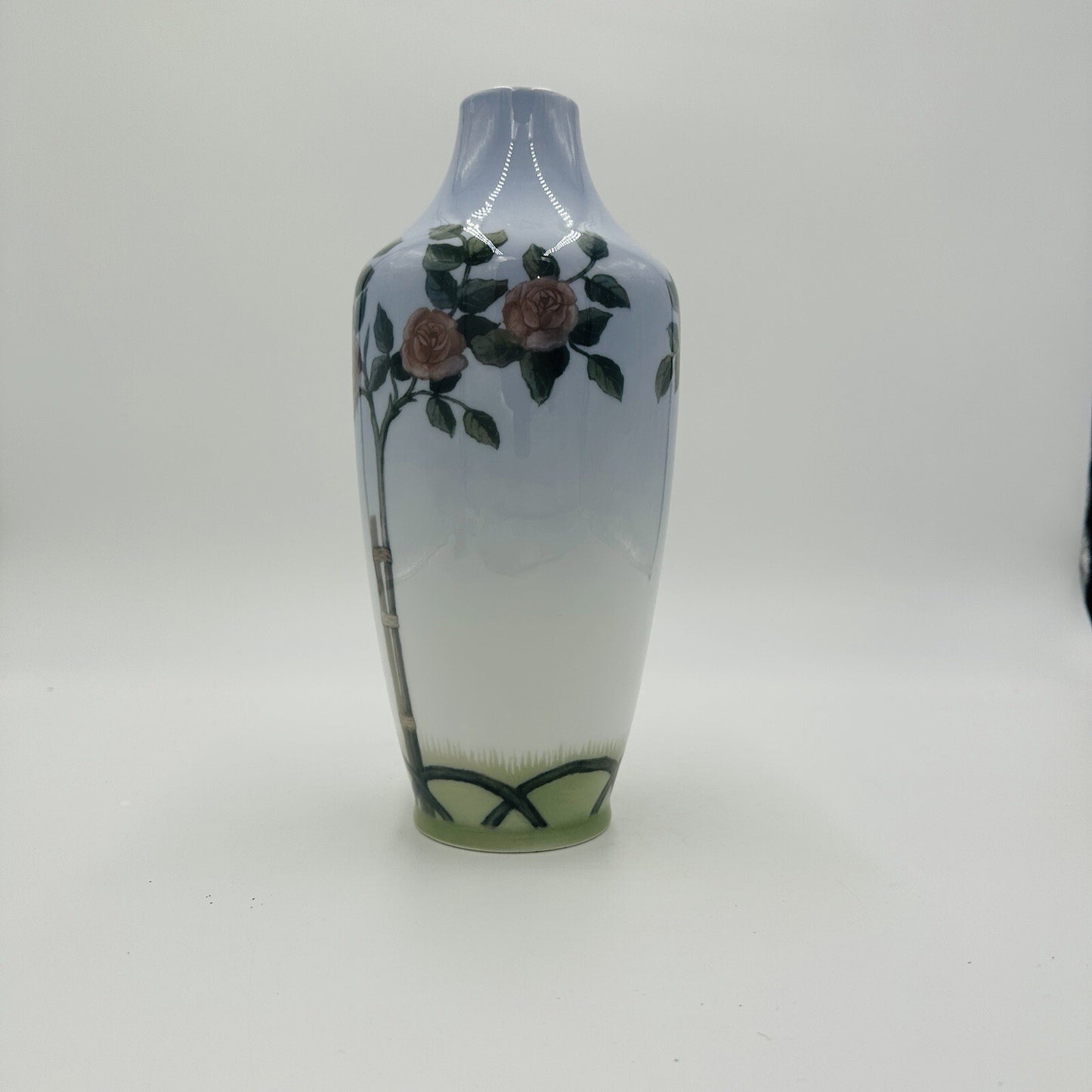 Royal Copenhagen Vase Roses Bush Porcelain Denmark Art Nouveau Vintage 203/231