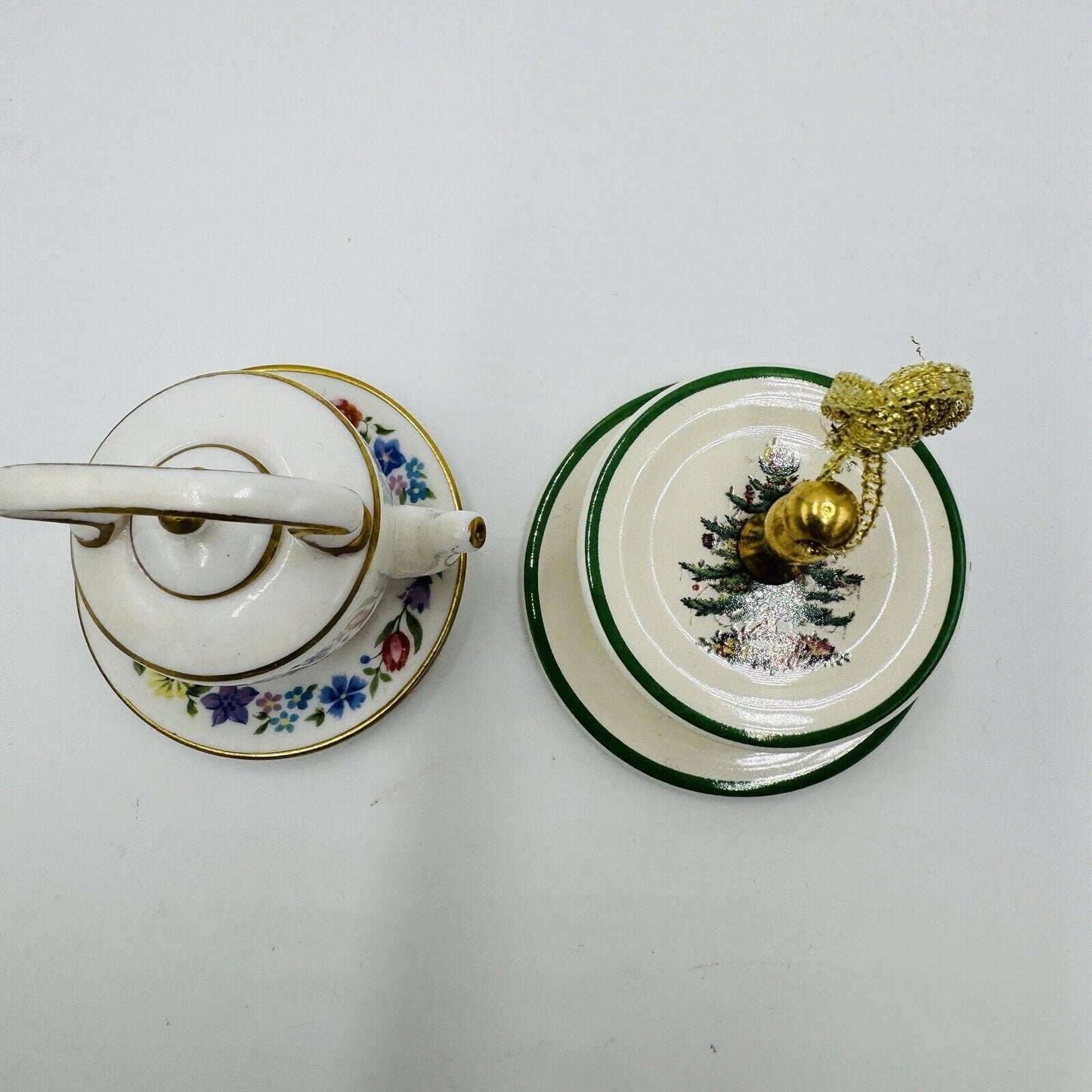 Spode Miniatures Teapot Plate 2 Tier Serving Tray Miniatures 2in Rare Vintage