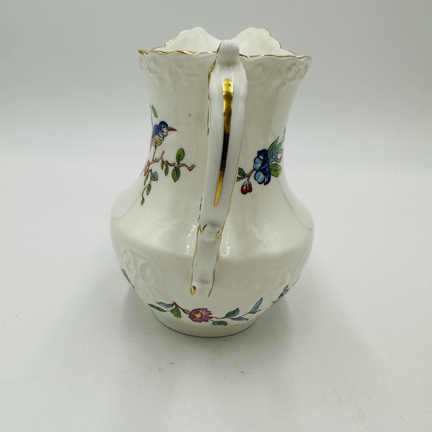 Aynsley Pitcher Porcelain Pembroke Floral 6in H 18th Century Design Large