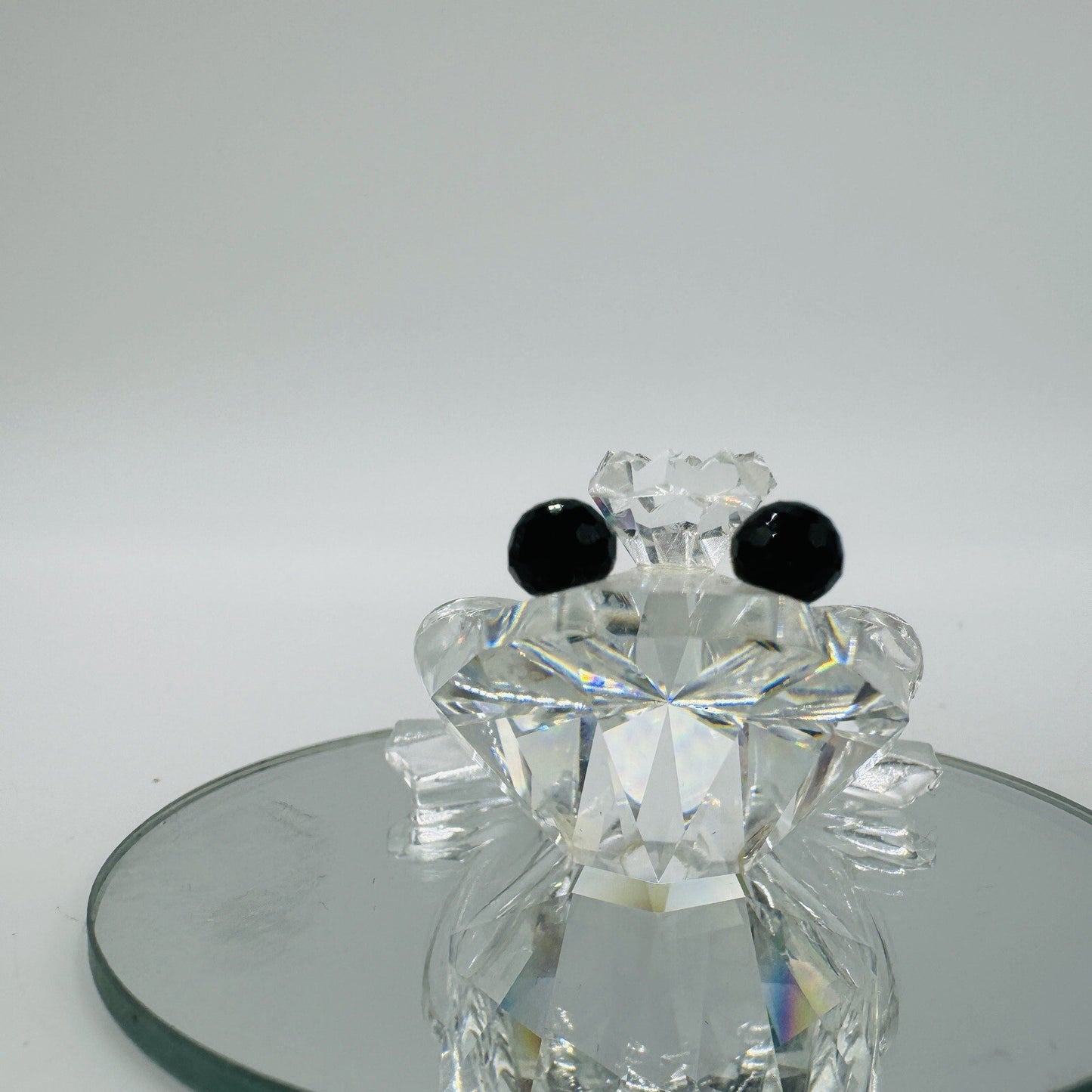 Swarovski Crystal Frog Toad Prince Crown Figurine Austria Retired 2in