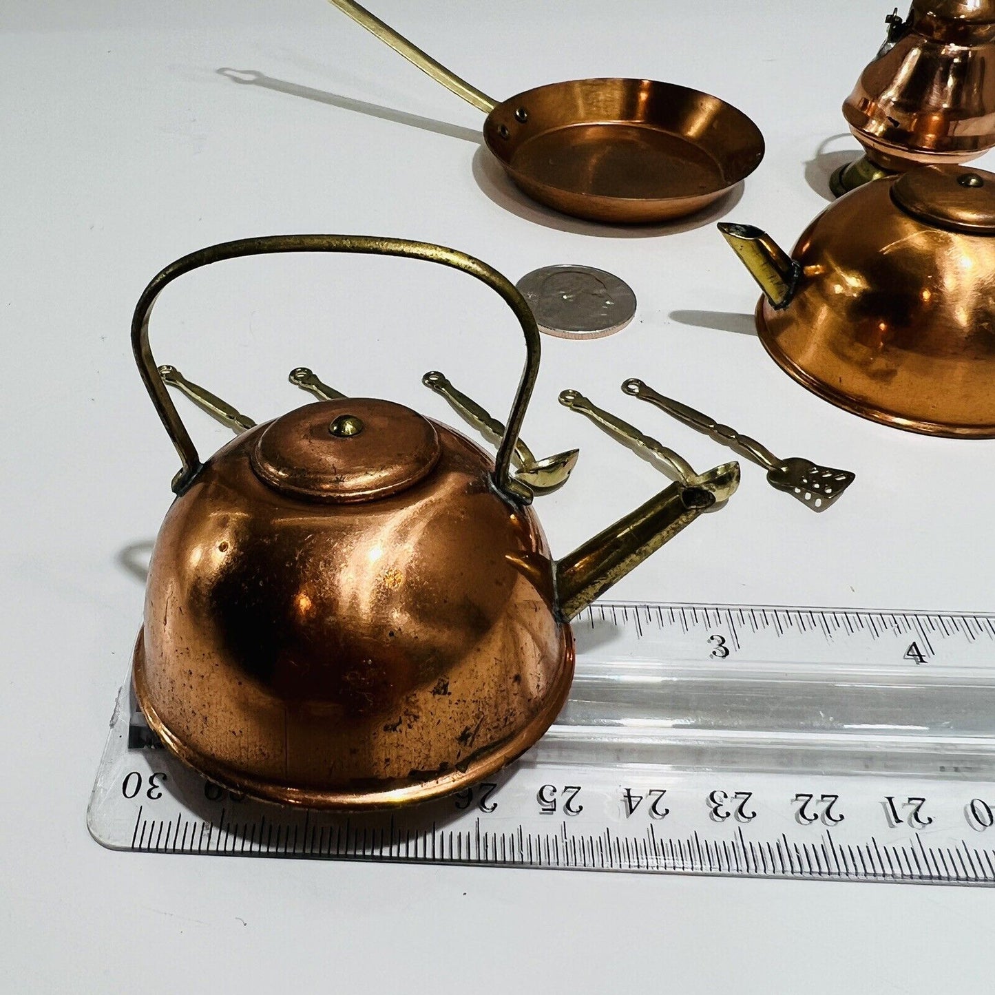 American Girl Compatible Camping Set 9 Pieces Copper Pots England Collectibles