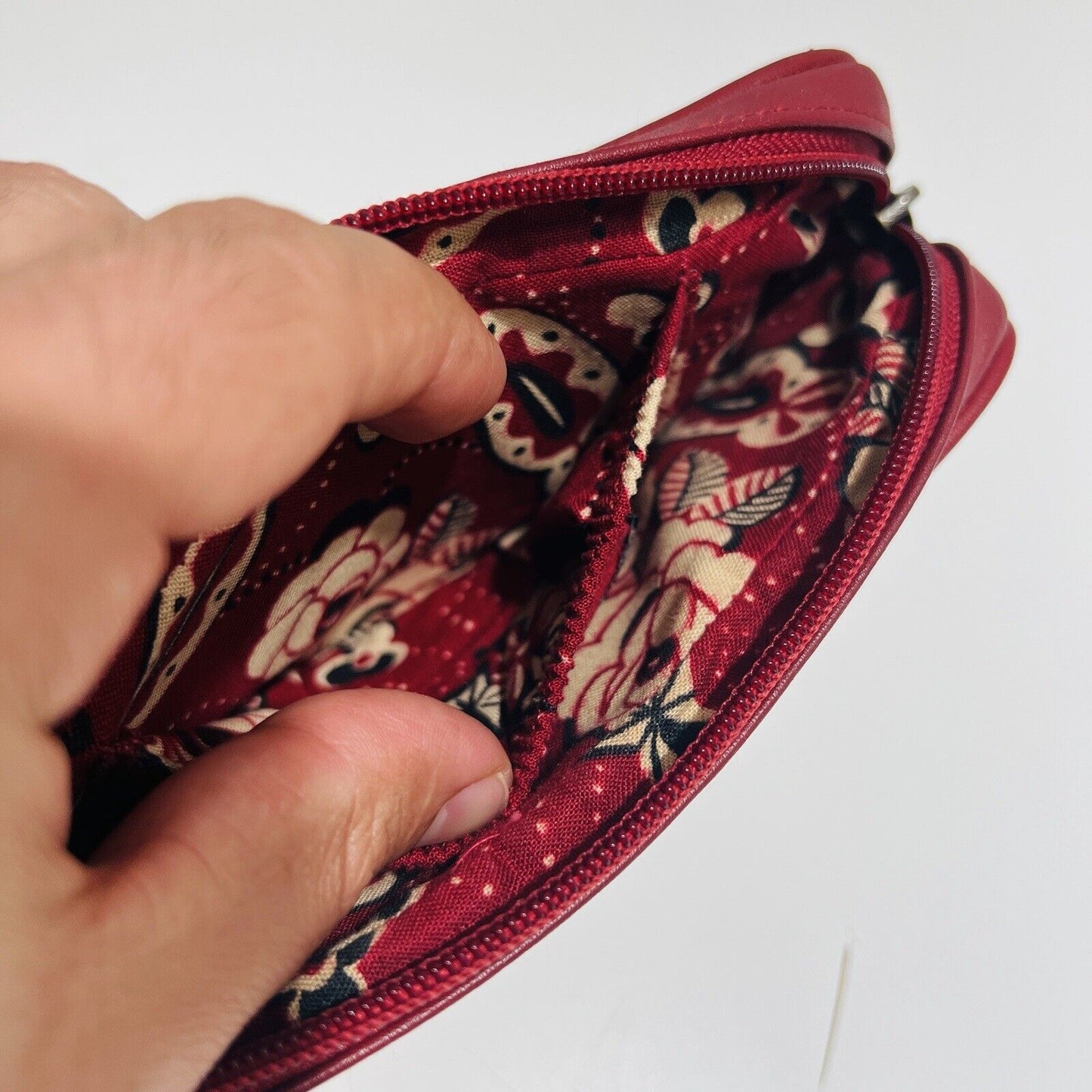 Isabella Fiore Clutch Wristlet Women's Handbag Black Red Embroidered Purse Bag