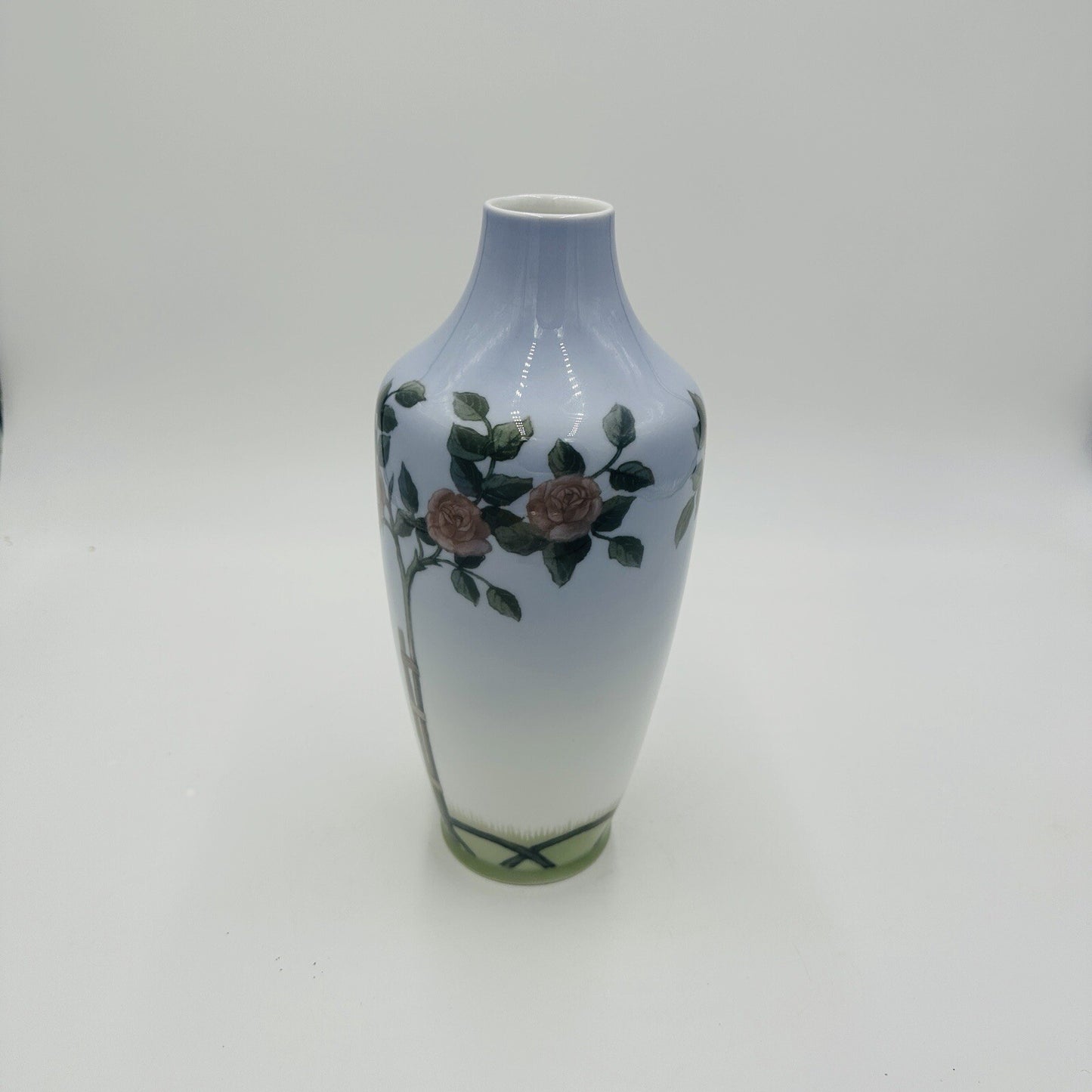 Royal Copenhagen Vase Roses Bush Porcelain Denmark Art Nouveau Vintage 203/231