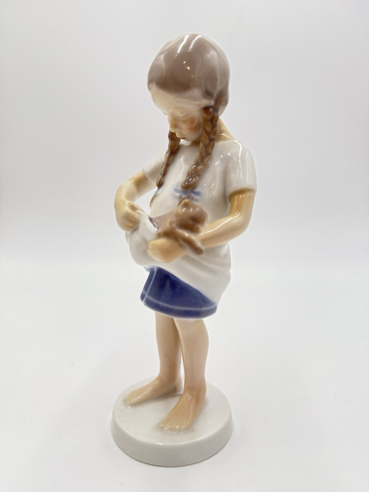B&G Bing Grondahl Denmark Little Mother Girl Cat 1958-62 Porcelain Figurine 1779