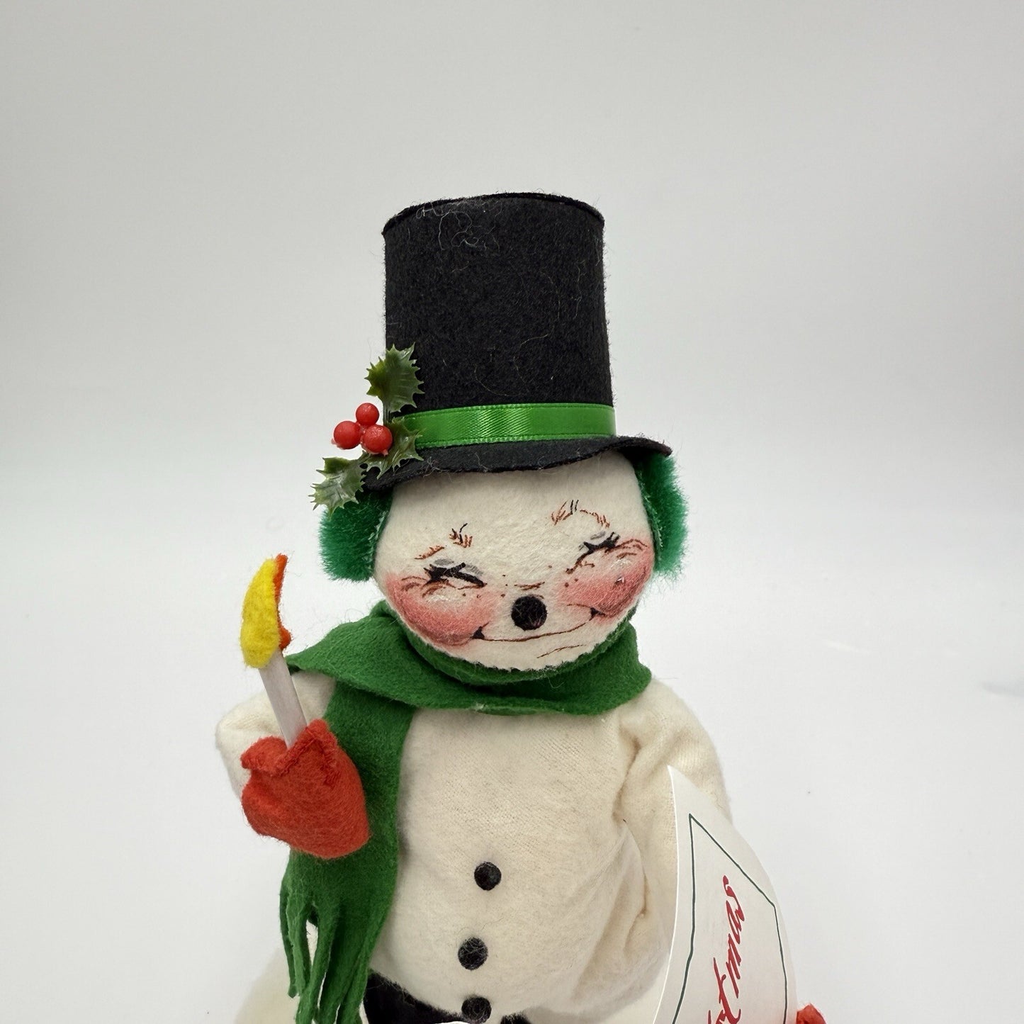 Annalee Dolls Christmas Snowman Caroler Vintage Figurine 9in