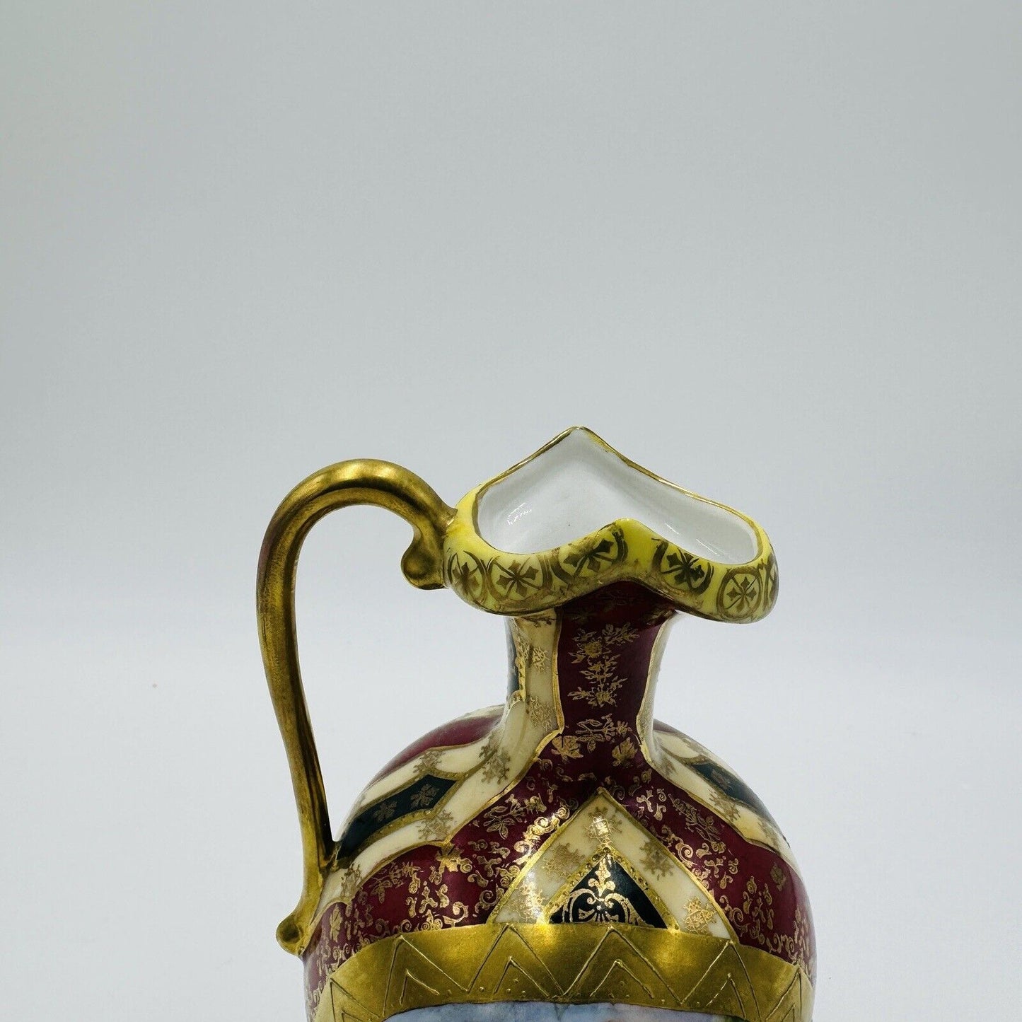 Royal Vienna Austria Porcelain Pitcher Hand Painted Portrait Art Nouveau Antique