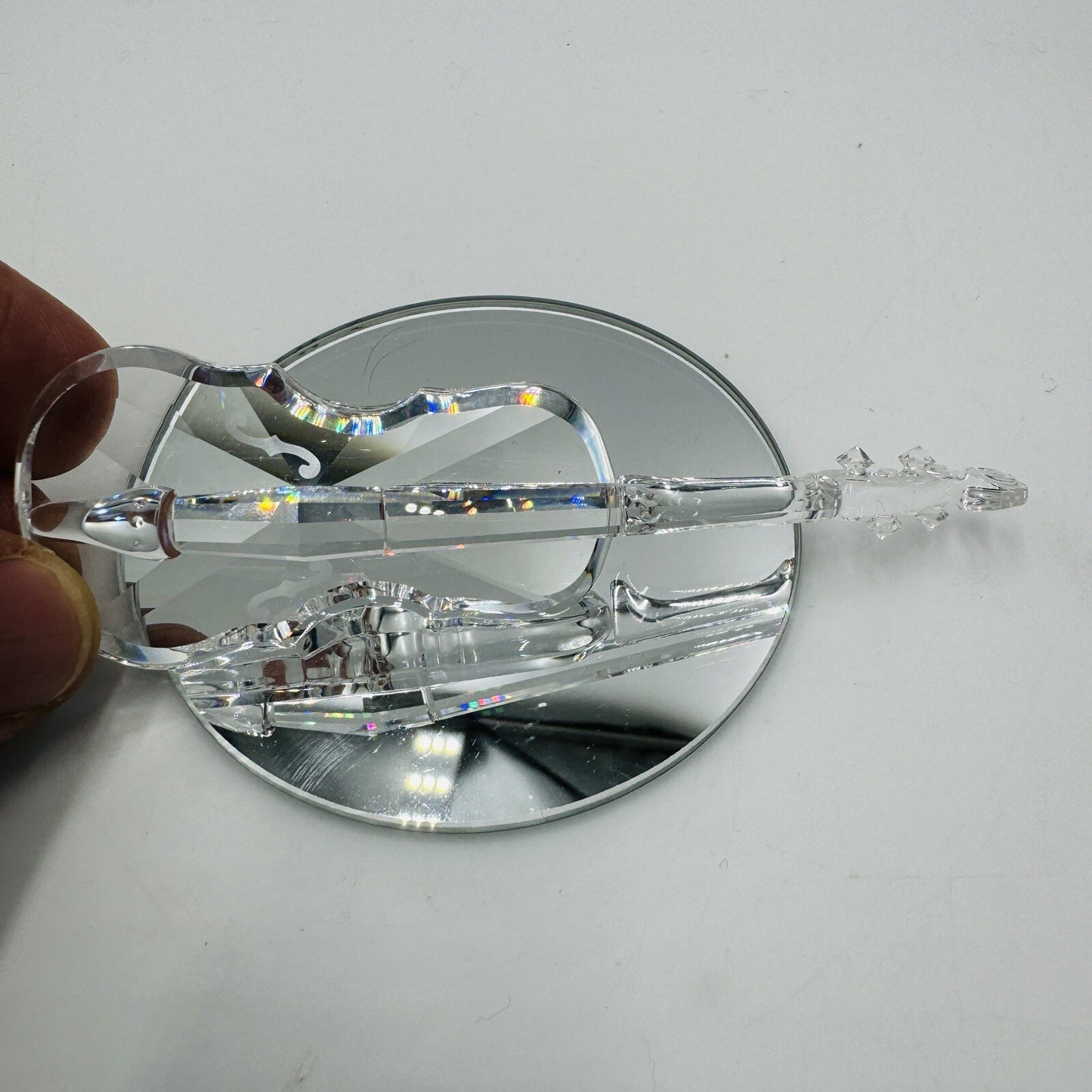 Swarovski Crystal Austria Violin Figurine Clear Iridescent Marked (no Bow)