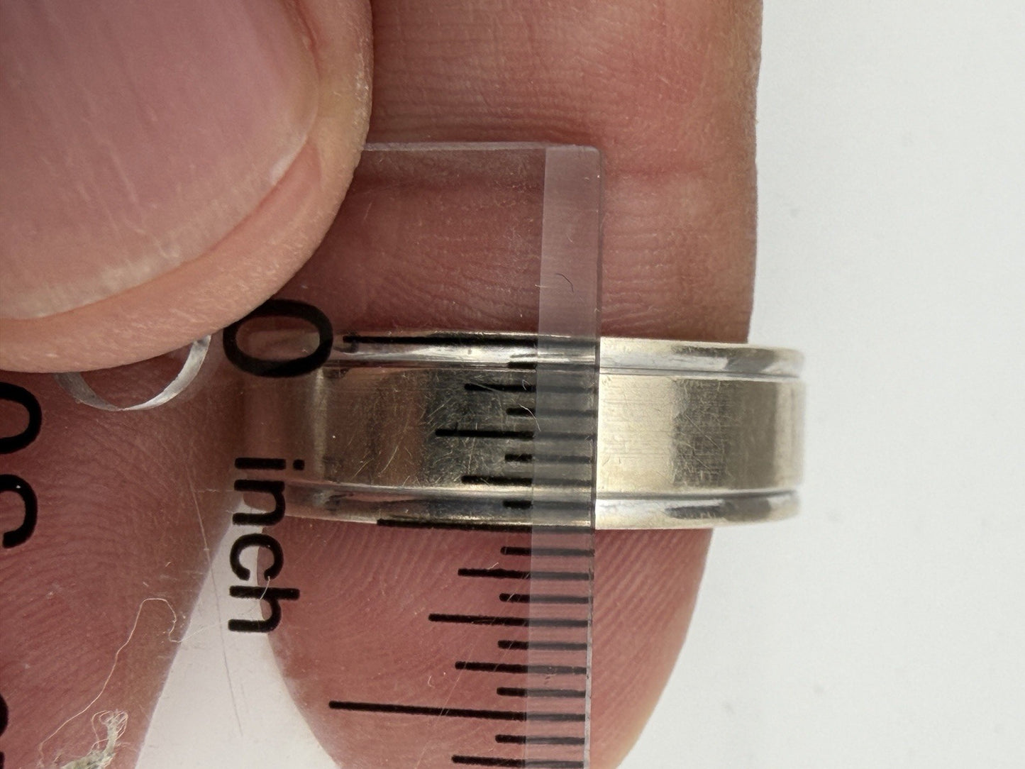 10k White Gold Men Size 9 Wedding Band Wide 6mm People’s Jewelry Store 4.3g