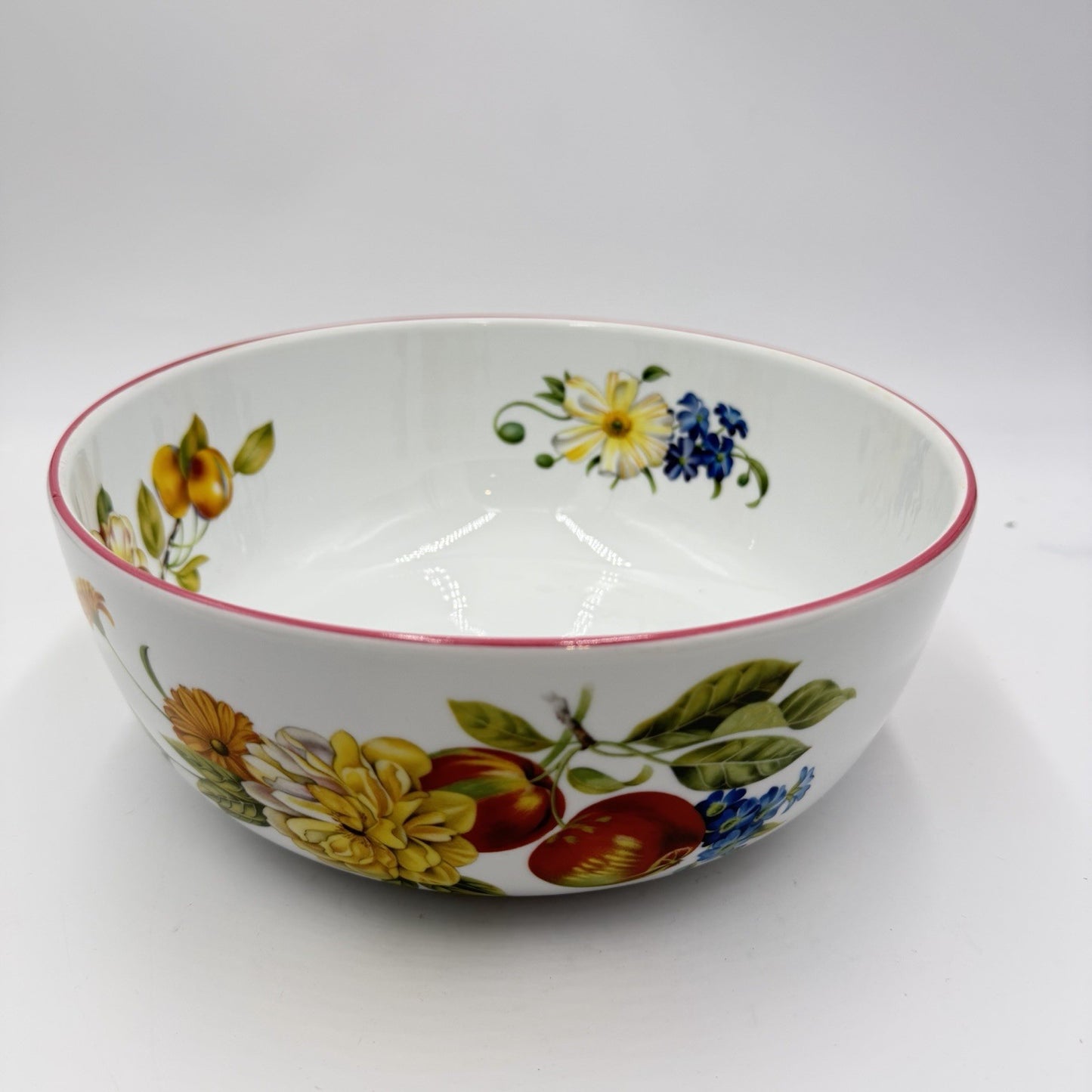 Rare Royal Worcester Ashford Red Trim 10" Large Salad Serving Bowl Porcelain UK