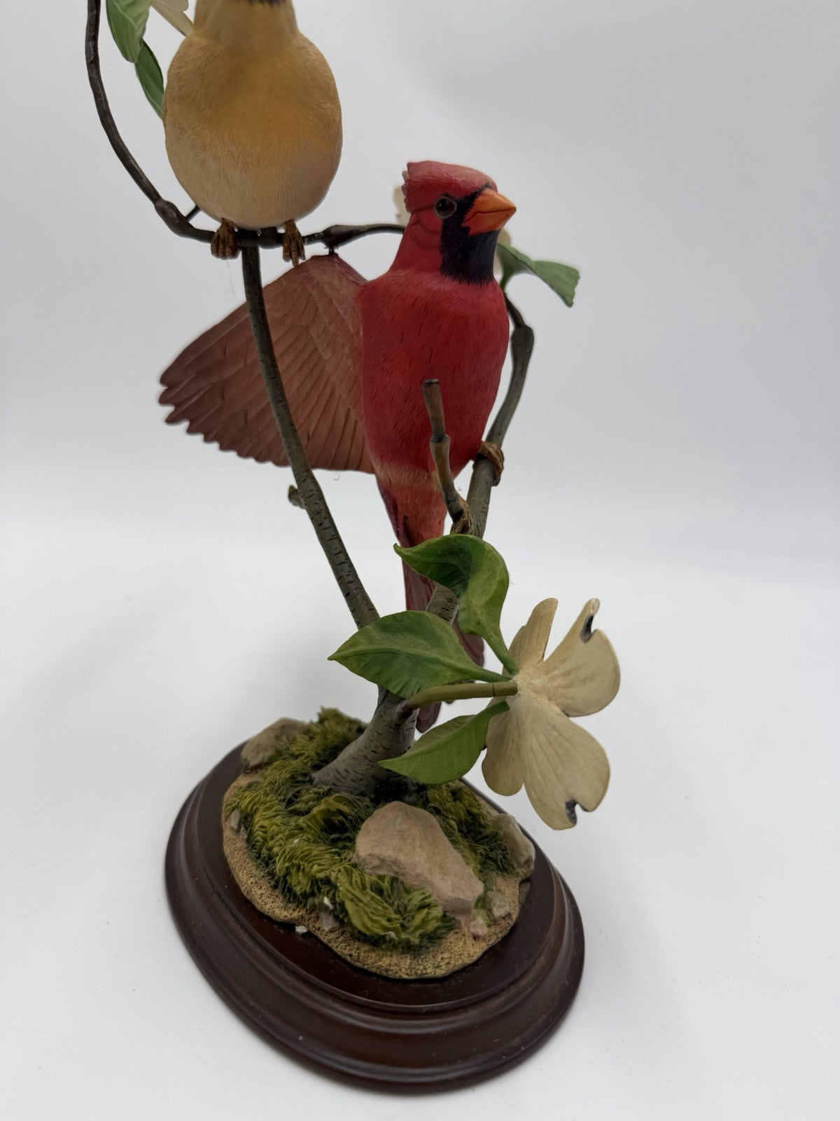 Danbury Mint Spring Romance Cardinals Flower Branch By Jeff Rechin Figurine