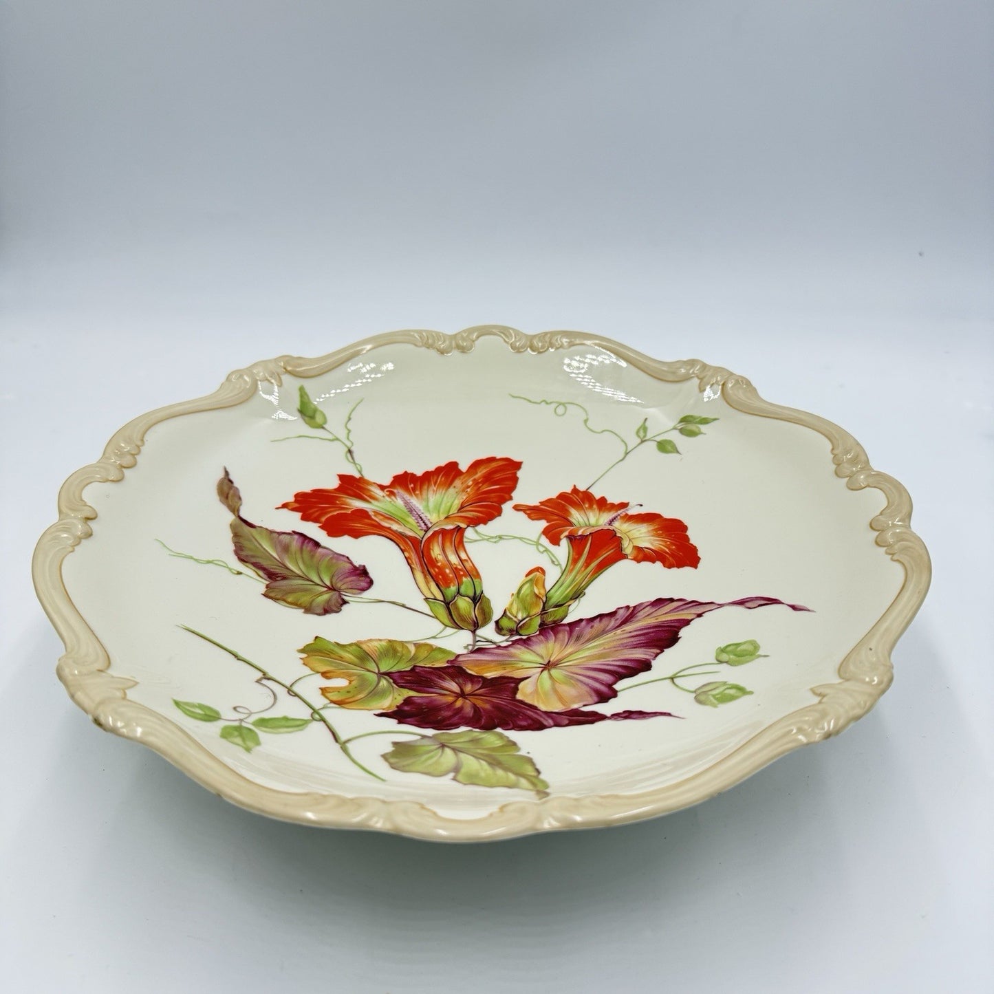Rosenthal Pompadour Godesberg Porcelain footed serving bowl early 20th C Floral