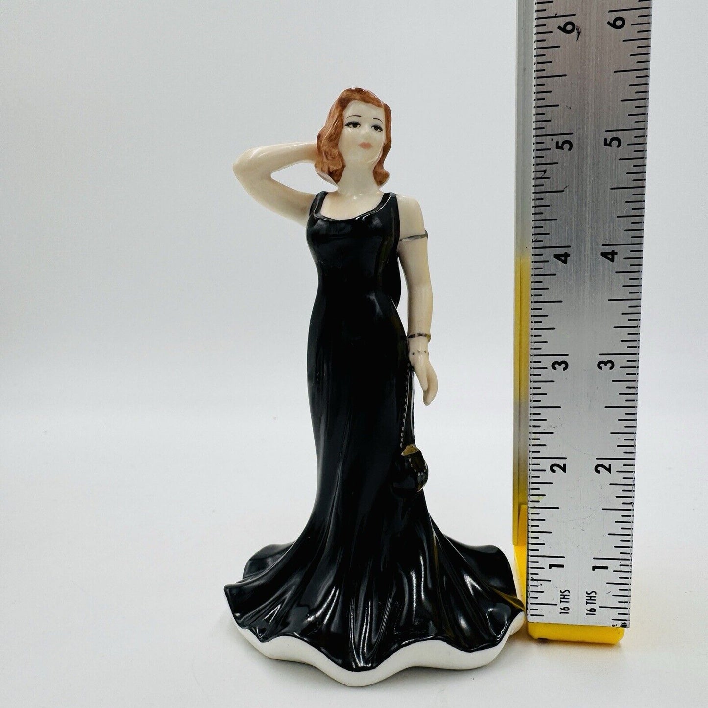 Coalport Bone China Heart To Heart Wishing You Luck Fashion Lady Figurine Black