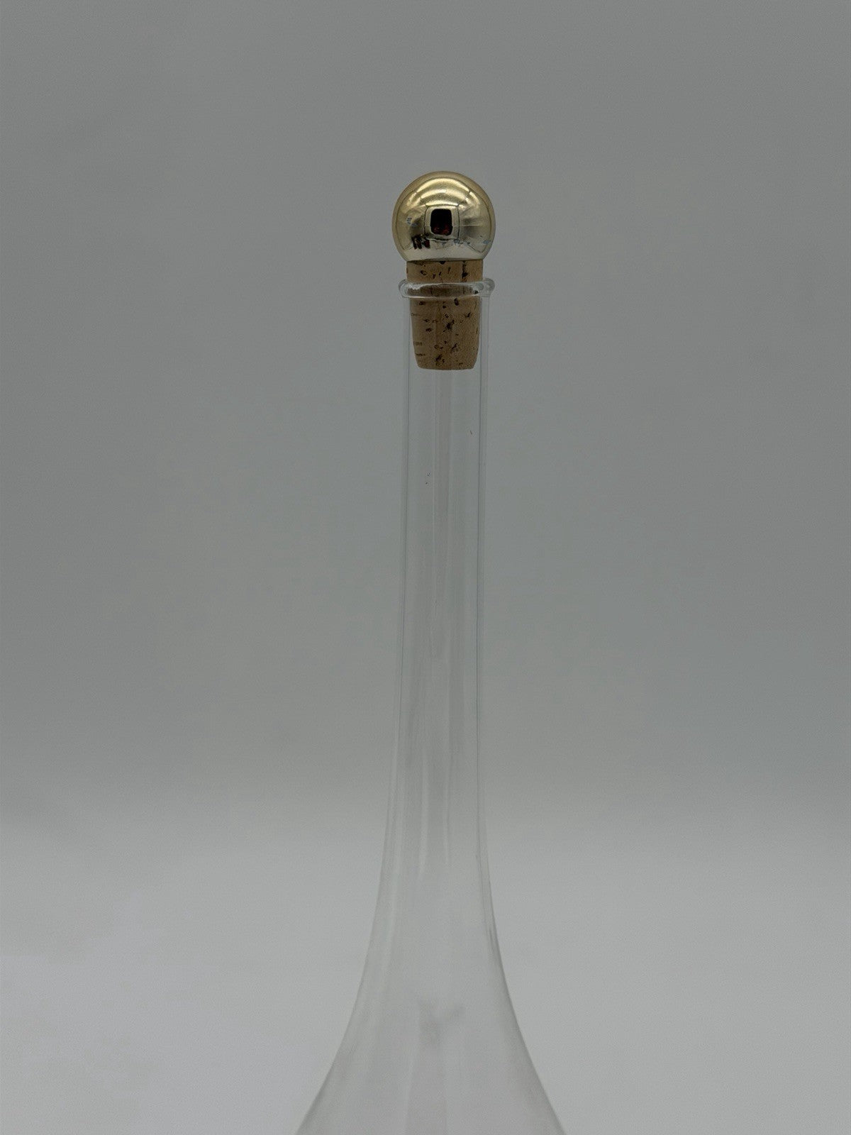 Cristalica European handblown glass gift bottle W/ Black Glass Rooster Figurine
