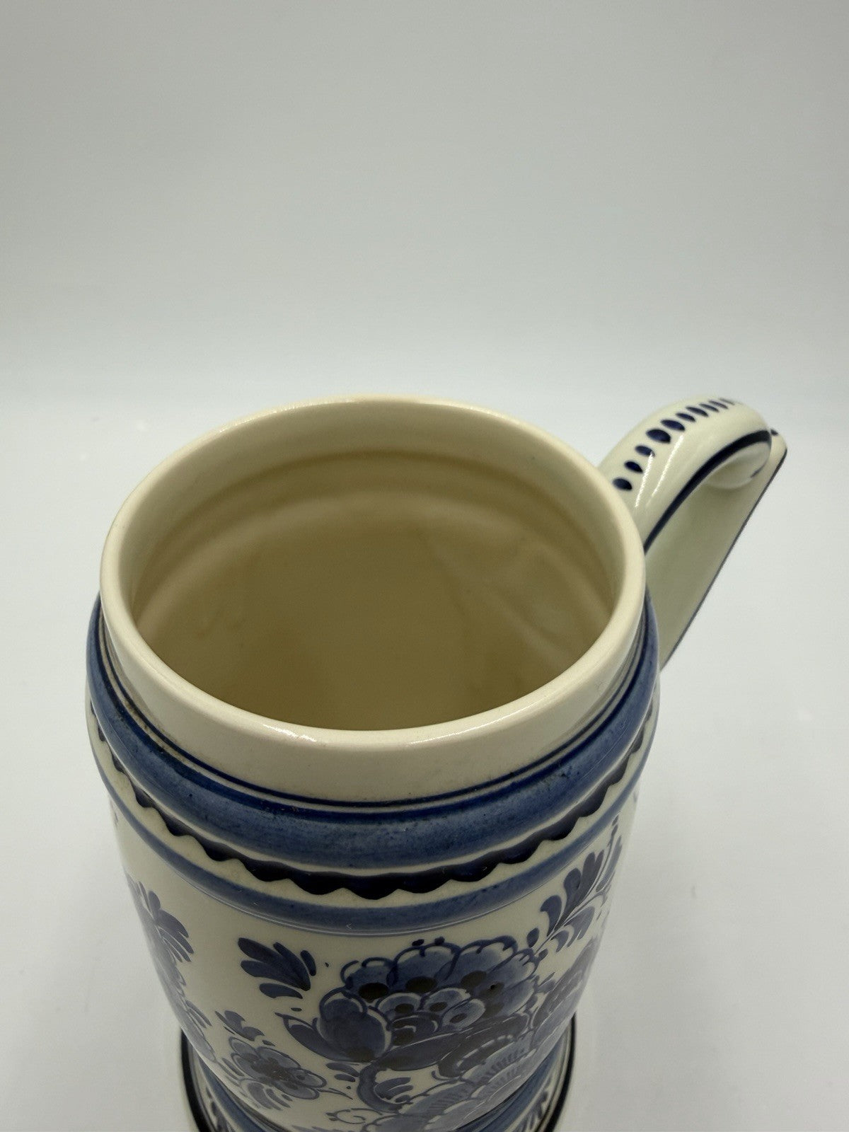 Delft Blauw Dutch Blue Pottery Ceramic hand painted Holland beer mug Vintage