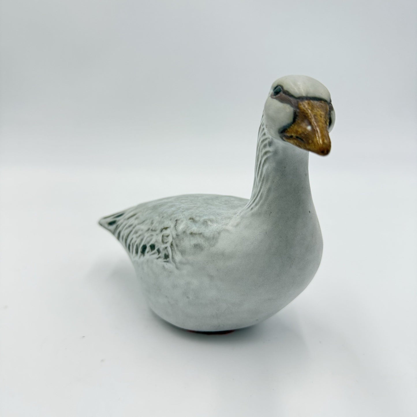 Anderson Design Vintage Studio Art Pottery Goose Figurine Blue Grey Bird Signed