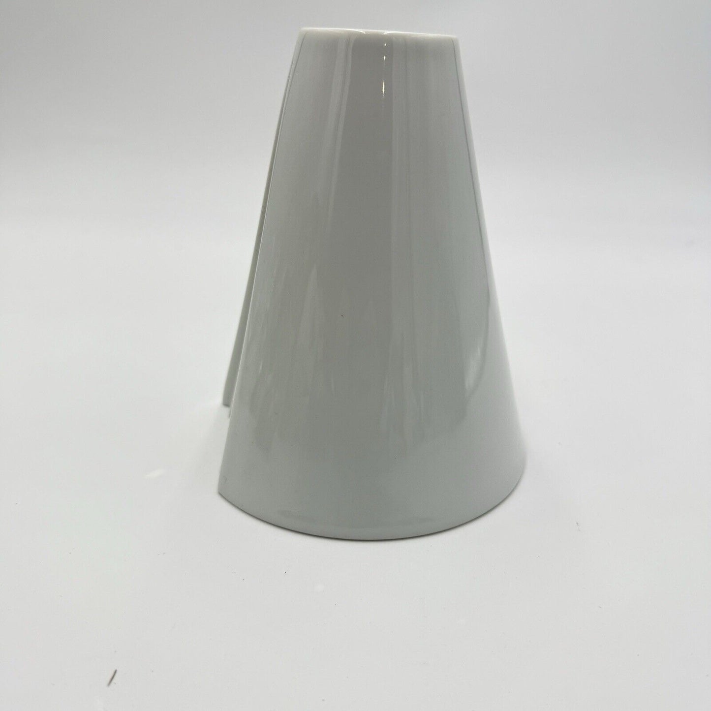 Rosenthal Germany White Geometric Op Art Porcelain Vase Ambrogio Pozzi 5”