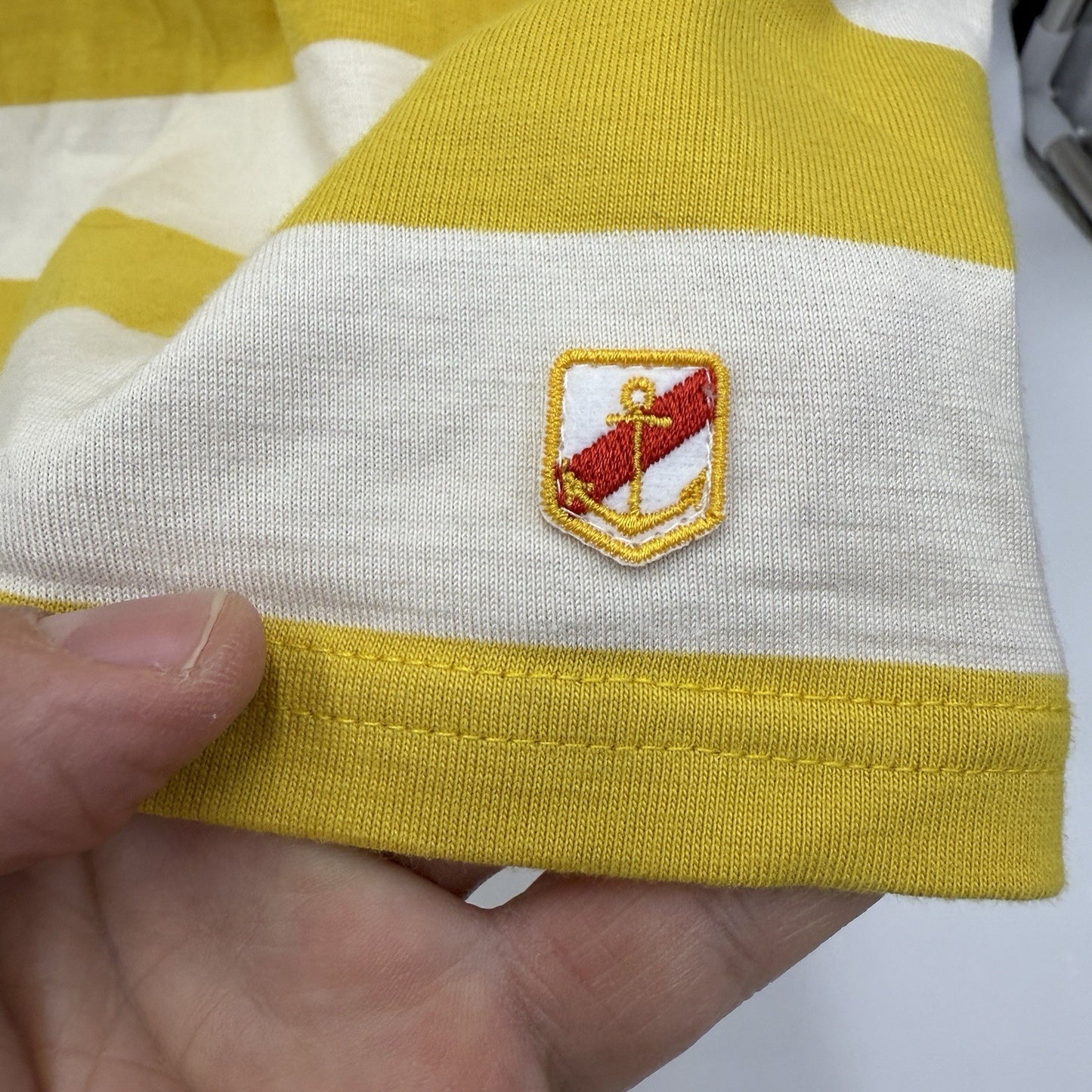 Best made co France yellow striped men size M Tshirt Cotton REF: 90395
