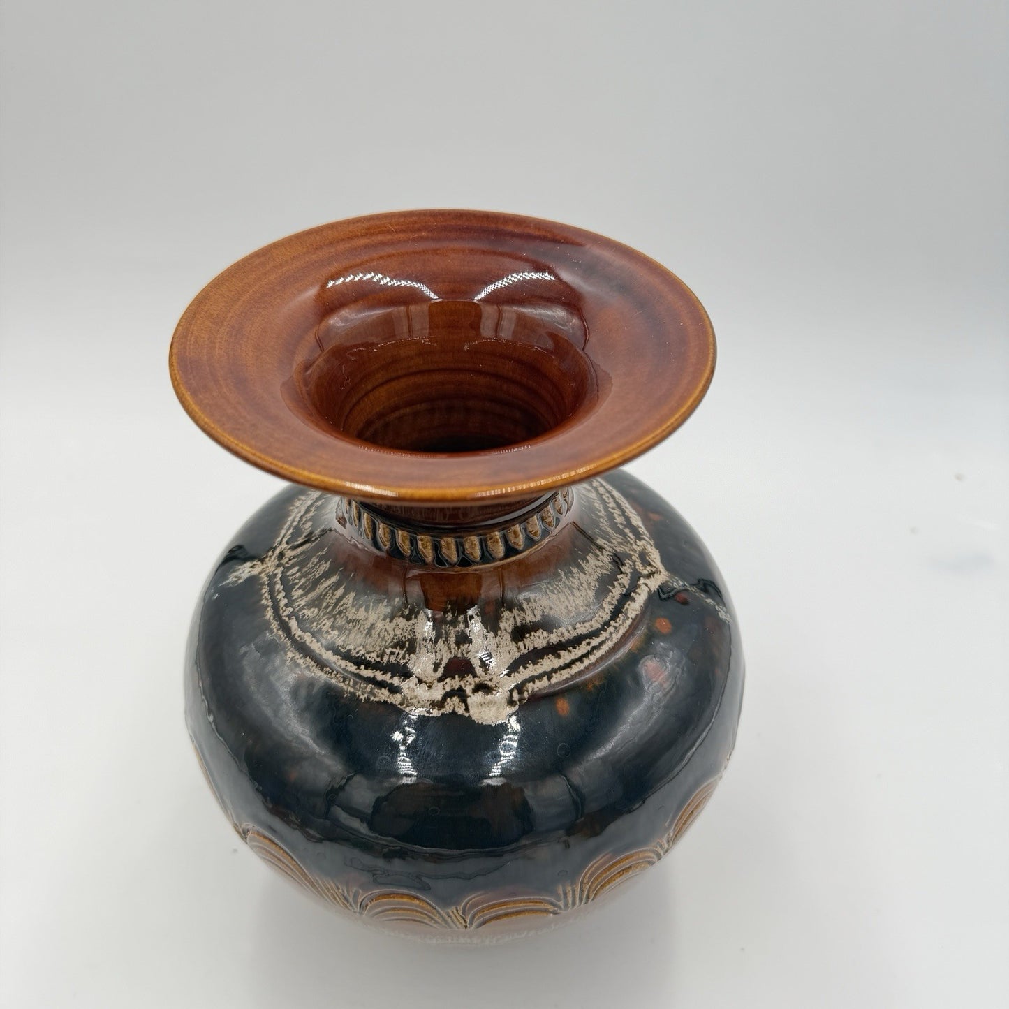 Vintage HAEGER Art Pottery VASE GRAND CANYON M-13 SIGNED S. MAGLIO