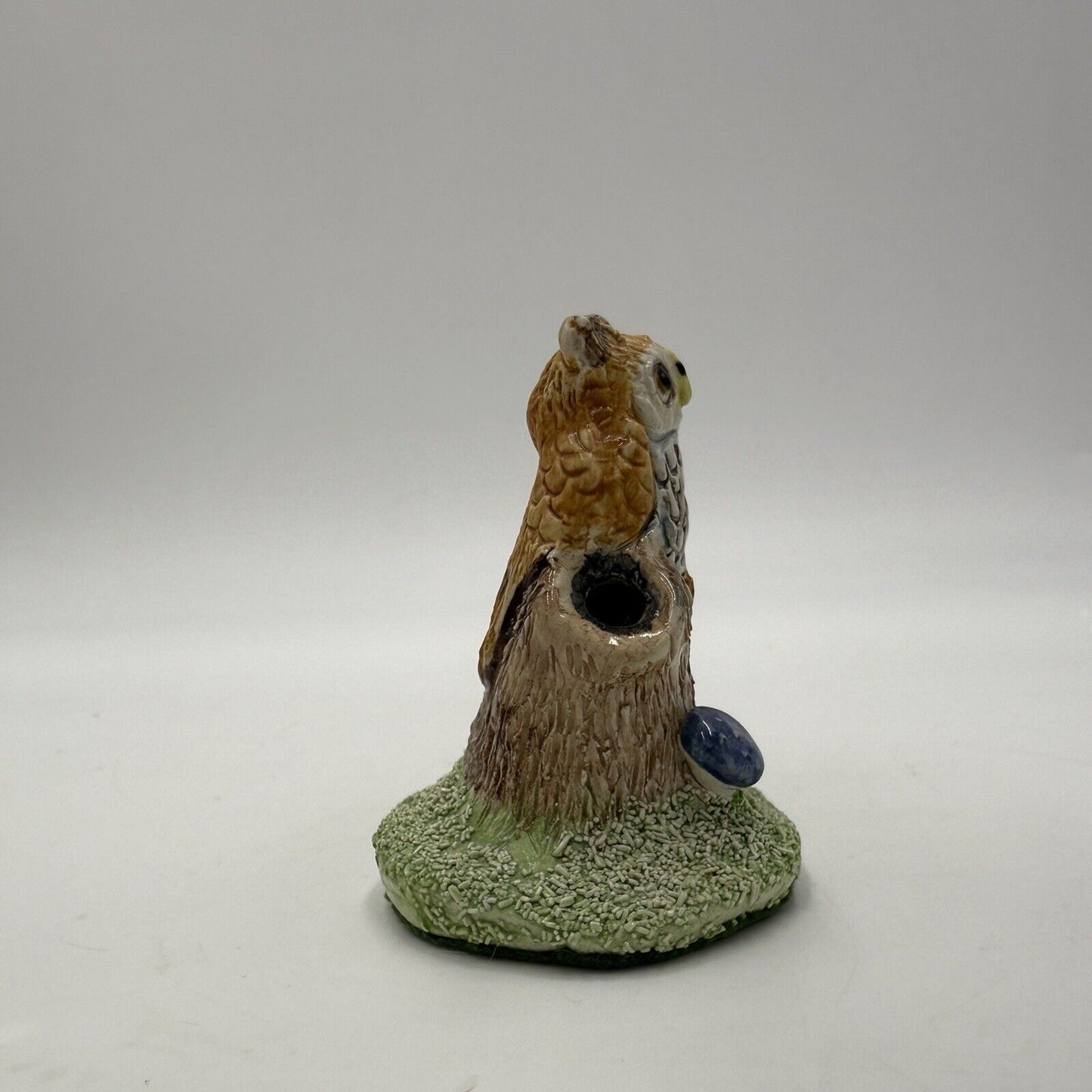 Basil Matthews Owl & Baby Owlets on Branch Signed Vintage England Figurine