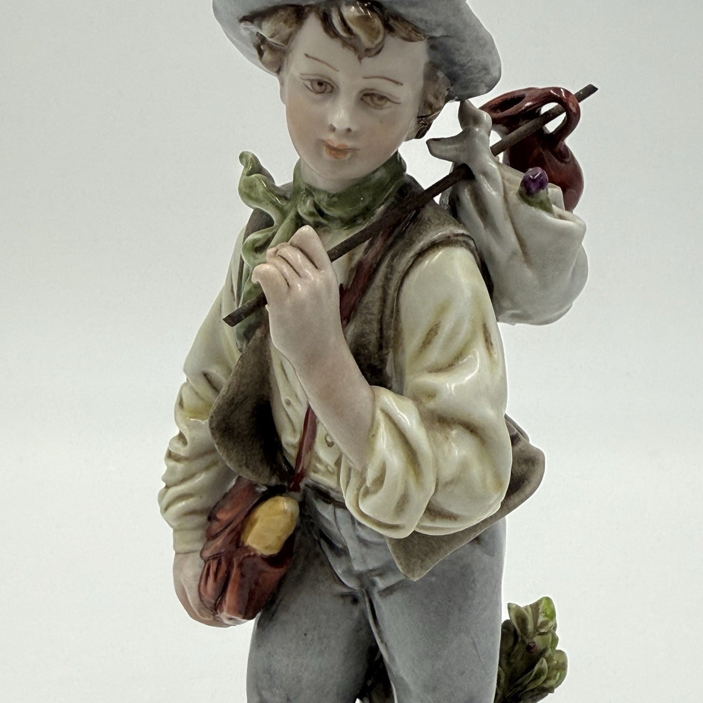 Antique Signed D.Belloire Italy Porcelain Hand Painted Figurine 8” Capodimonte