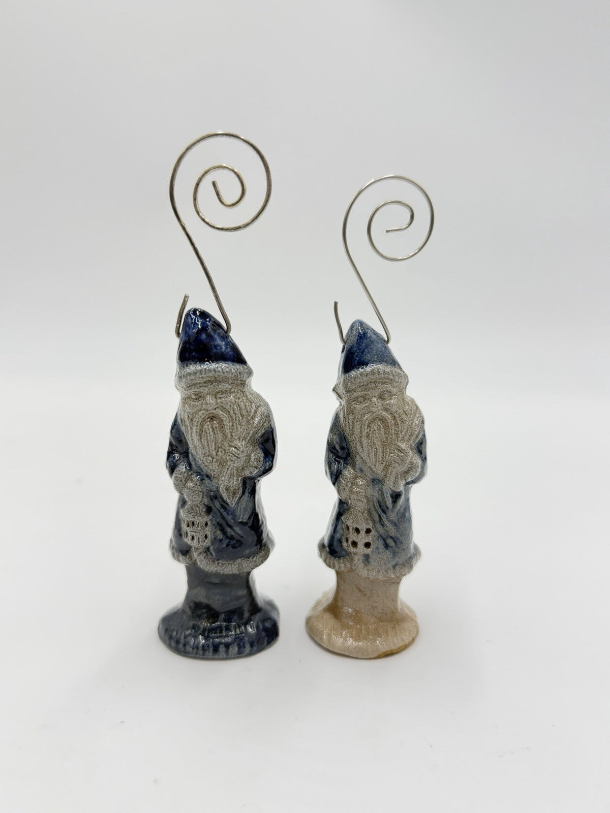 Rowe pottery salt glazed santa 1987 christmas ornaments