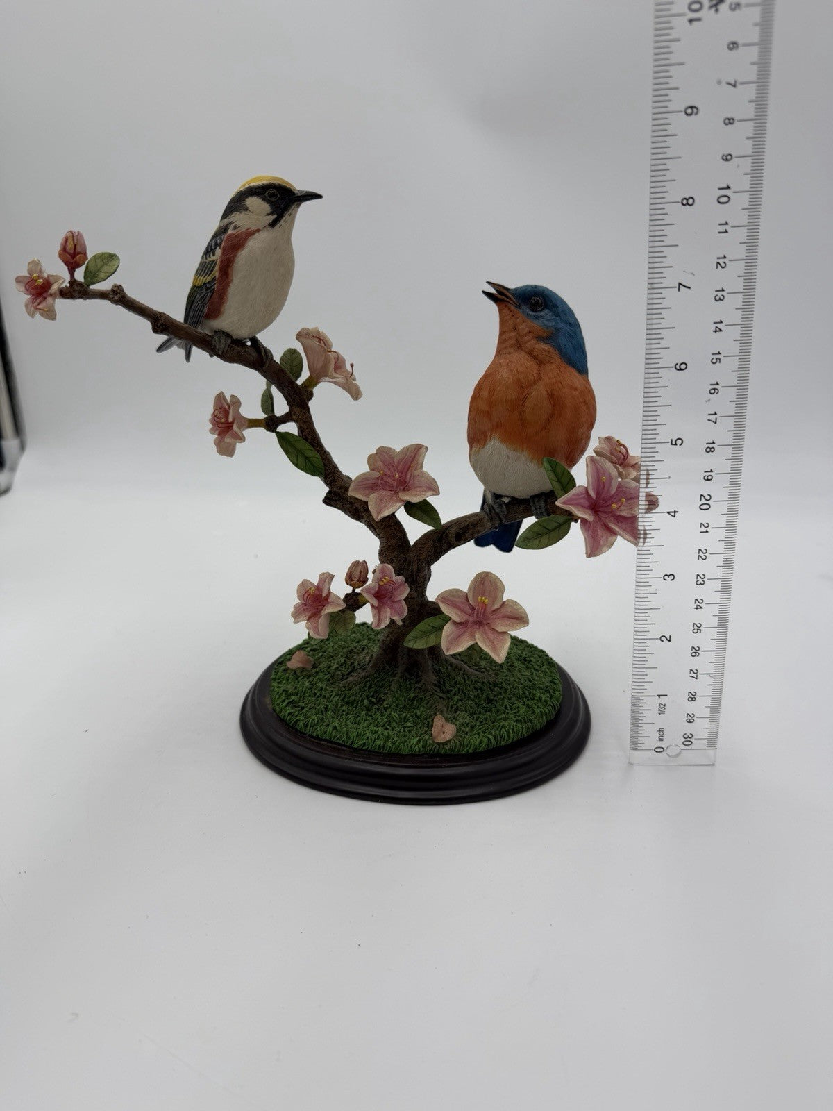 Rare Danbury Mint Spring Greetings Blue And Yellow Birds By Bob Guge Figurine