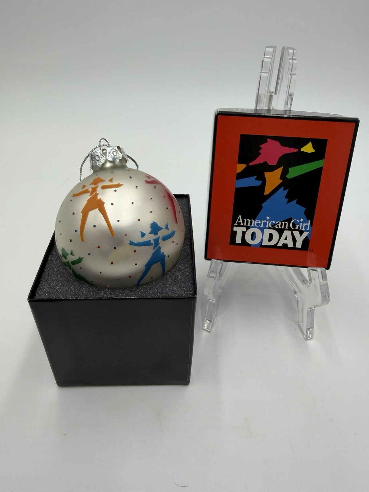 American Girl Today 1999 Silver Ball Art Glass Ornament AGTO1 Retired W/Box Vtg