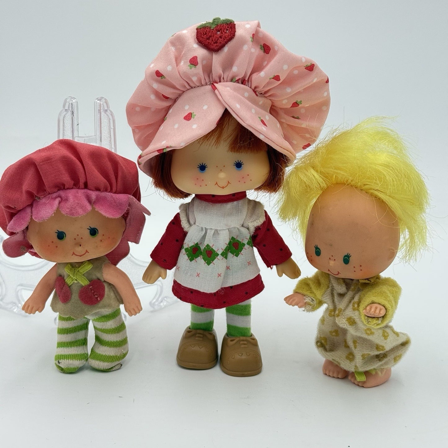 Vintage 1980 Strawberry Shortcake Lemon Cherry Dolls Set Dressed Original