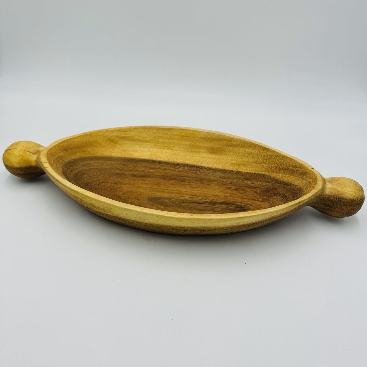 Anthropologie carved fresh wood serving oval bowl 18”x 8”x 2” Rustic Primitive