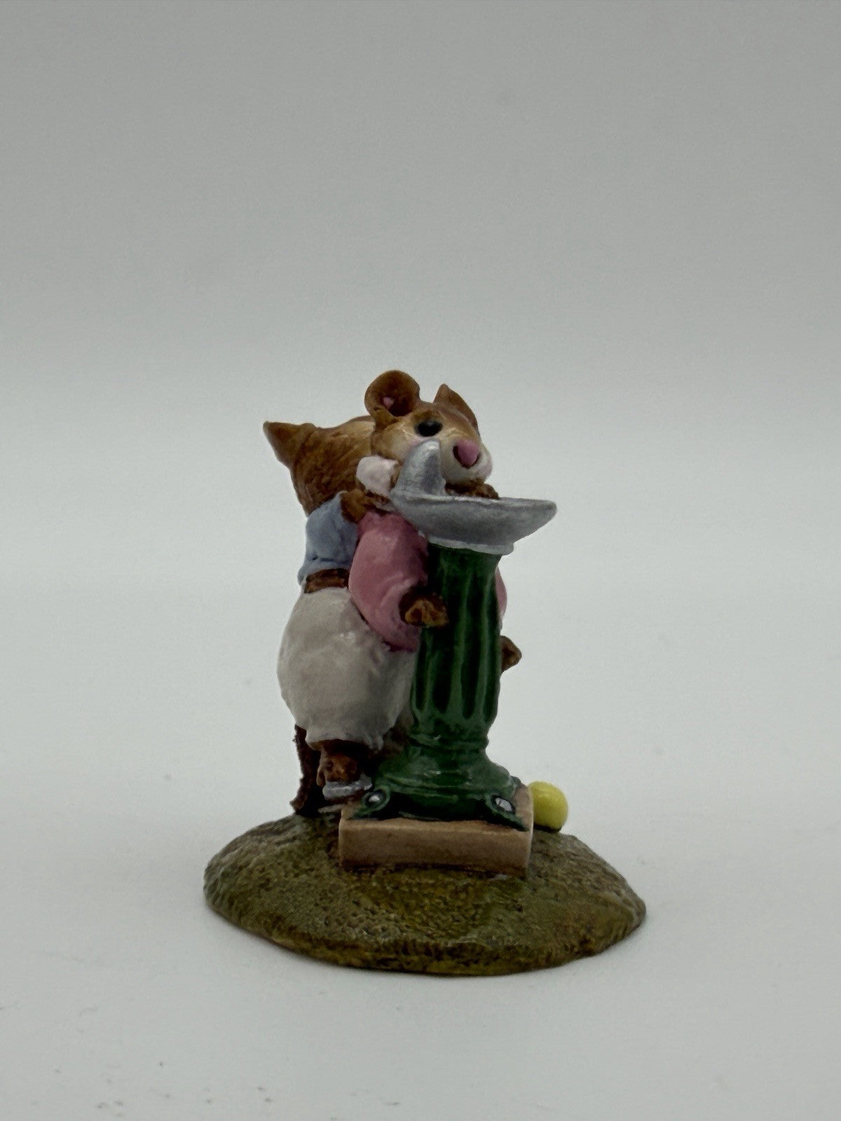 Vintage Wee Forest Folk Little Squirt M-181 Mouse Mice Pink Girl Rare Figurine
