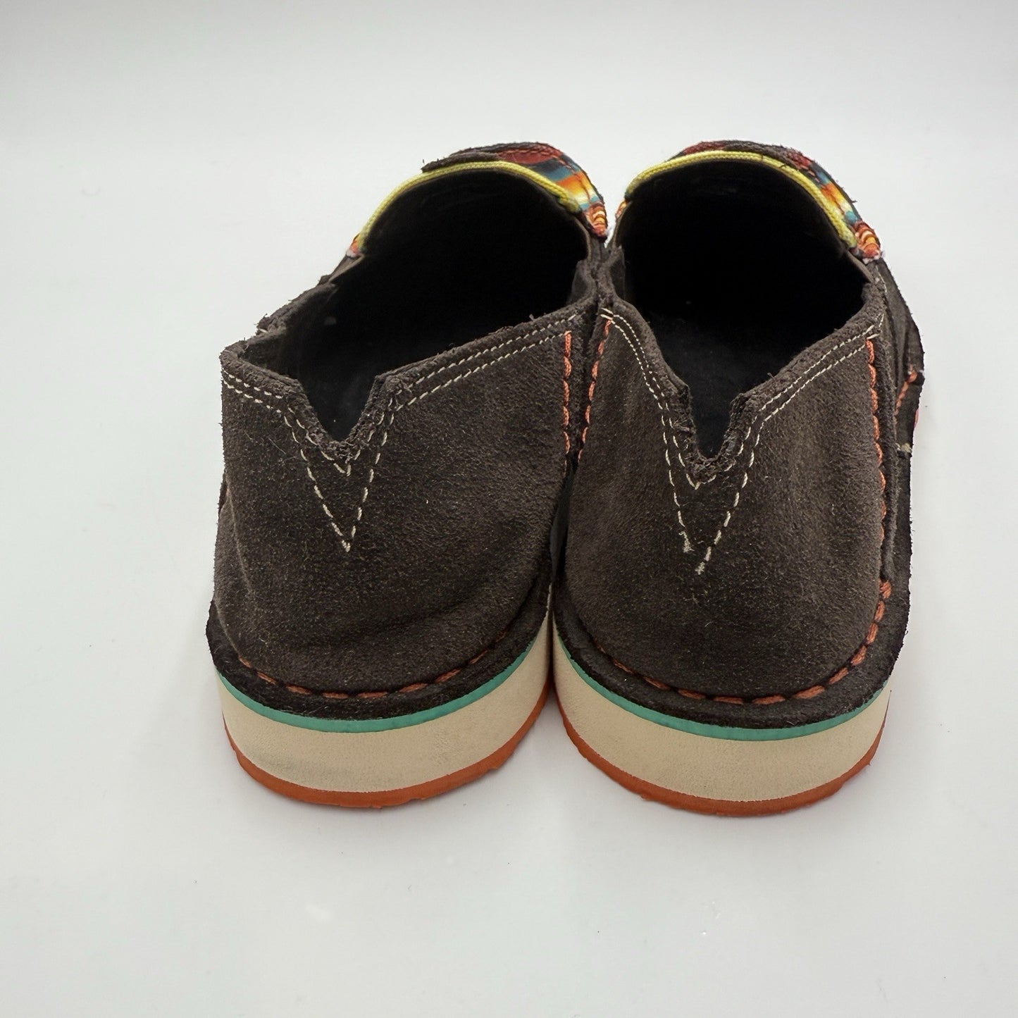 Ariat Cruiser Womens Suede Chocolate Fudge Serape Print Slip-on Shoes Size 7.5B