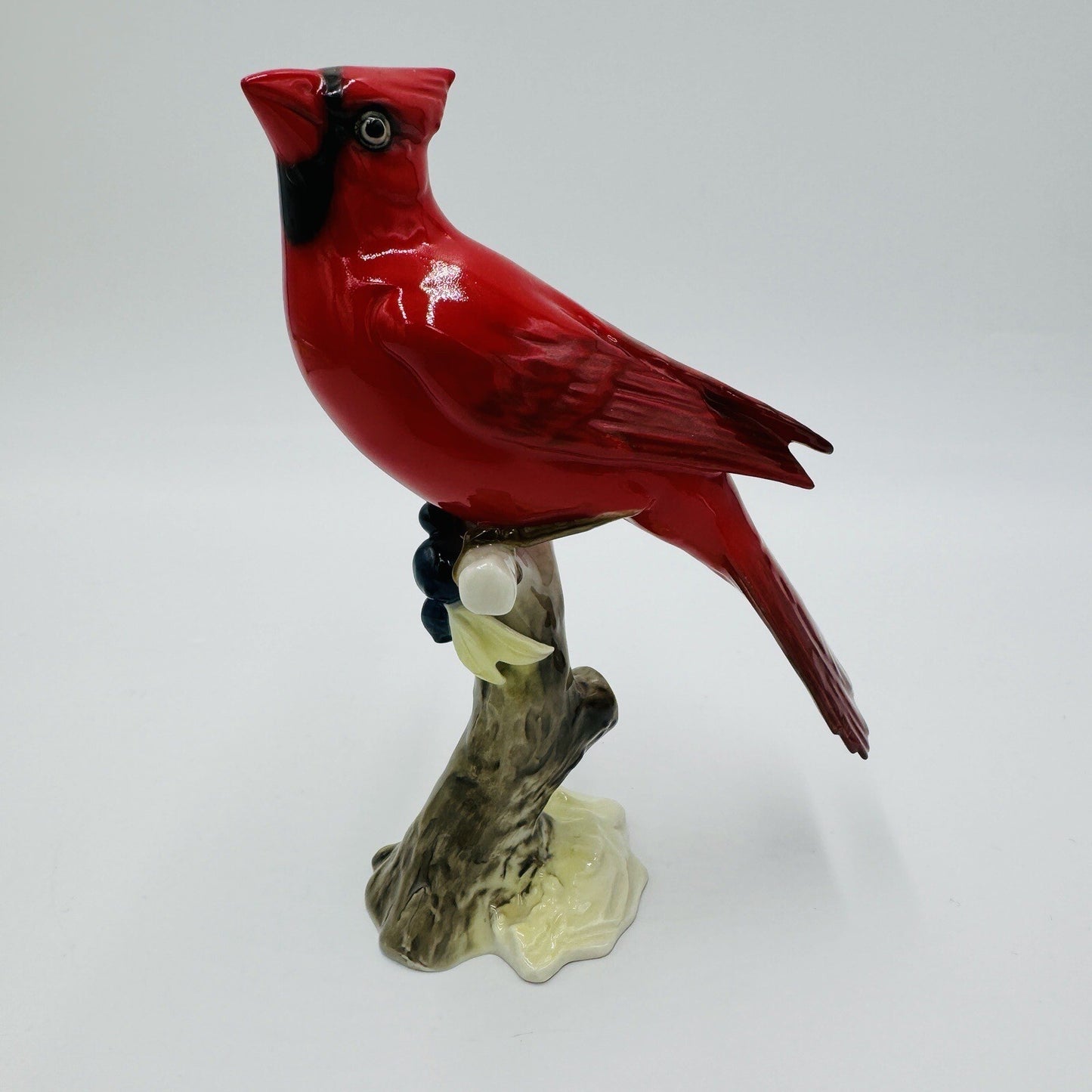 Hutschenreuther Kunstabteilung Cardinal Bird Figurine Porcelain Germany Red Vtg