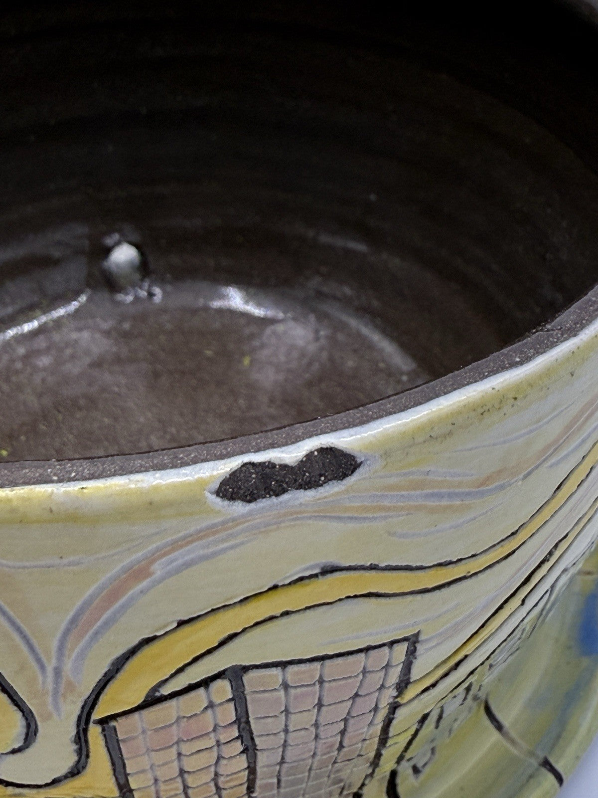 Seeds for Bees by N.M. Curcio studio art pottery rare planter Stoneware Embossed