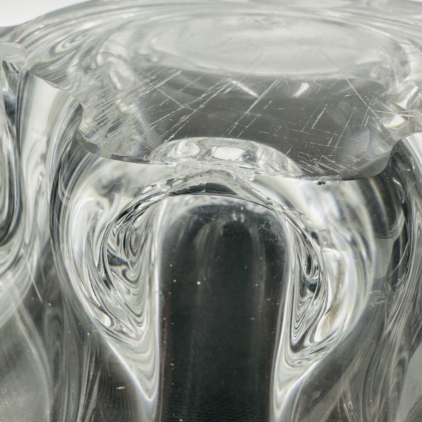 Severes Crystal Centerpiece France 14.5in Wide Large Vintage Fruitbowl Serveware