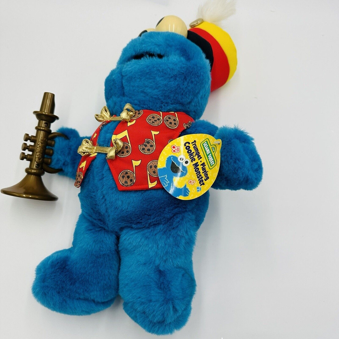 Mattel Tyco Sesame Street Cookie Monster Trumpet Playing Plush Talking 2000