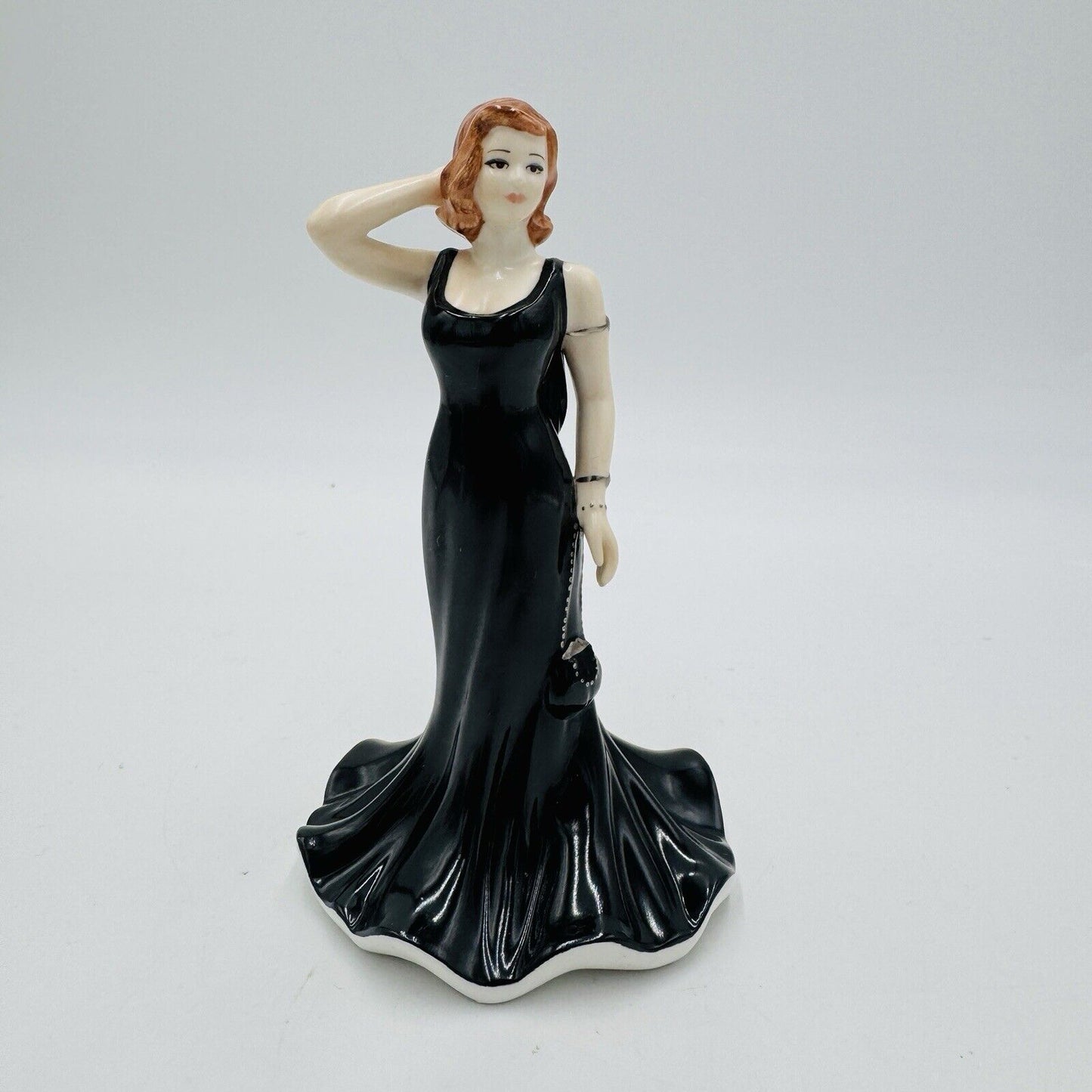 Coalport Bone China Heart To Heart Wishing You Luck Fashion Lady Figurine Black
