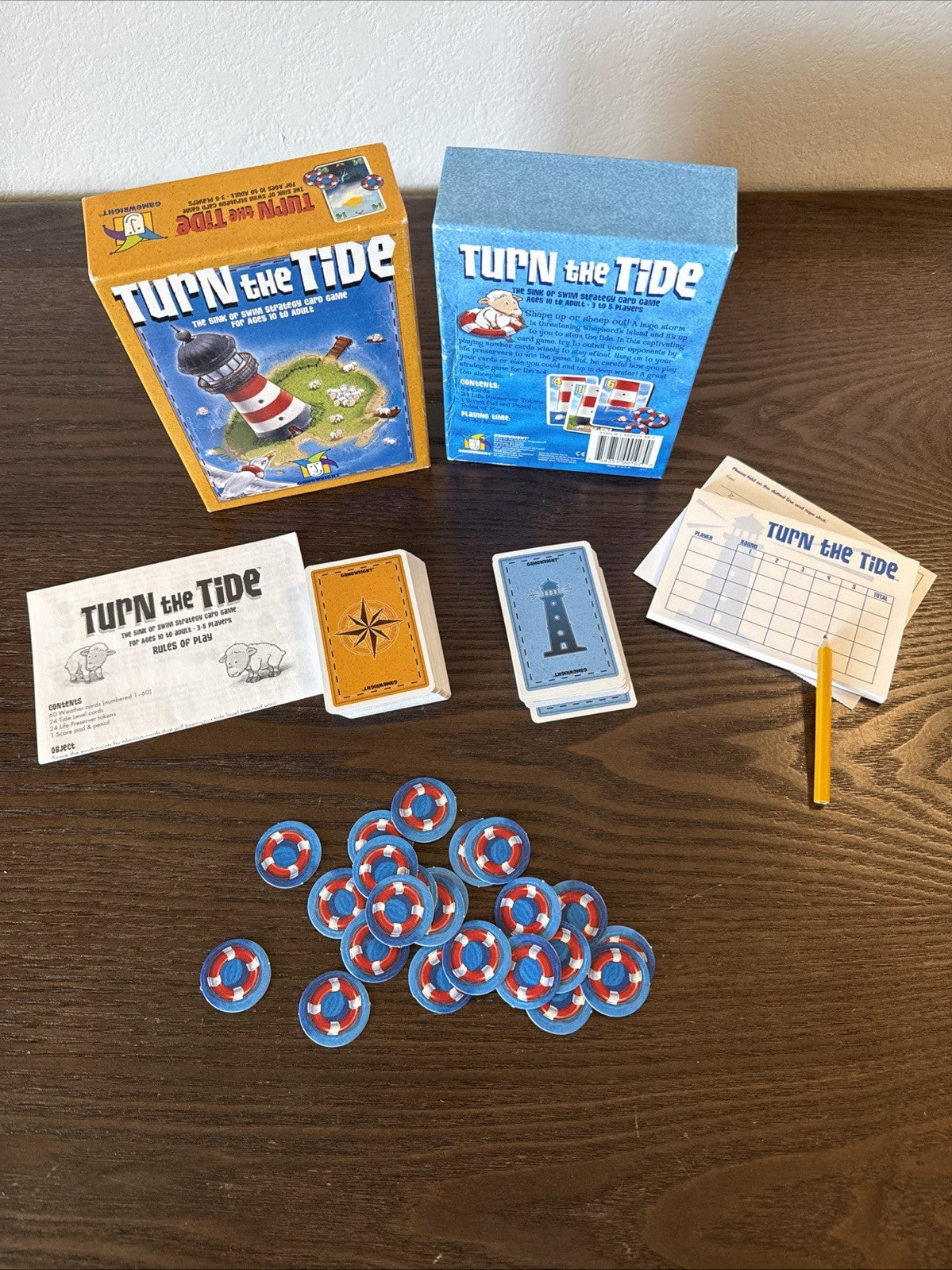 Turn The Tide Card Game by Gamewright 100% Complete 2004 Rare Fun Game