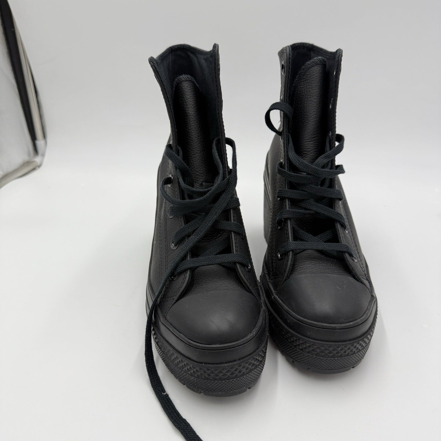 CONVERSE Chuck 70 De Luxe Heel Leather Boots Shoes A06145C Size 9 Women Black