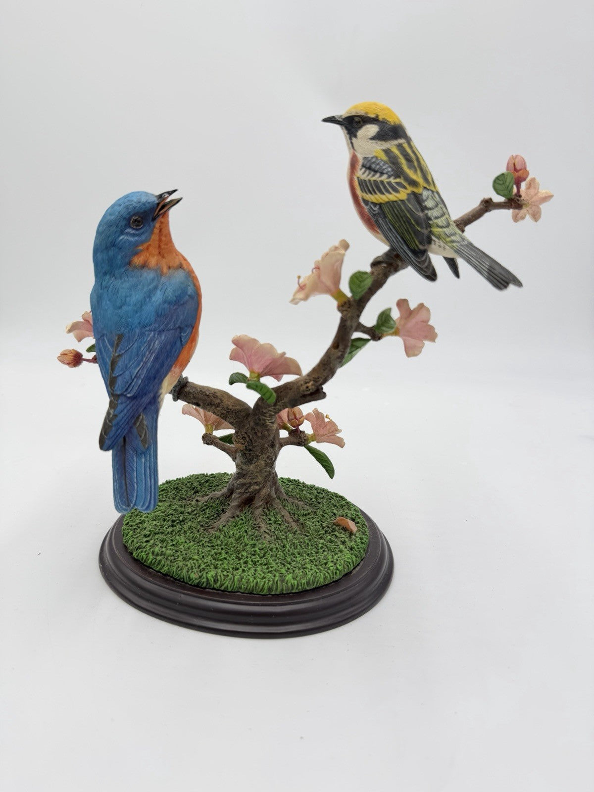 Rare Danbury Mint Spring Greetings Blue And Yellow Birds By Bob Guge Figurine