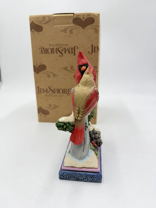 Rare Jim Shore Cardinals Pair Birds on Branch Peace Love & harmony Figurine 6”