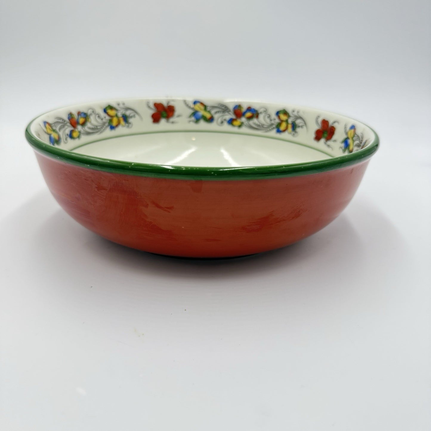 Antique Porsgrund Porcelain Norway Nordic Rose Serving Bowl Hand Painted Large